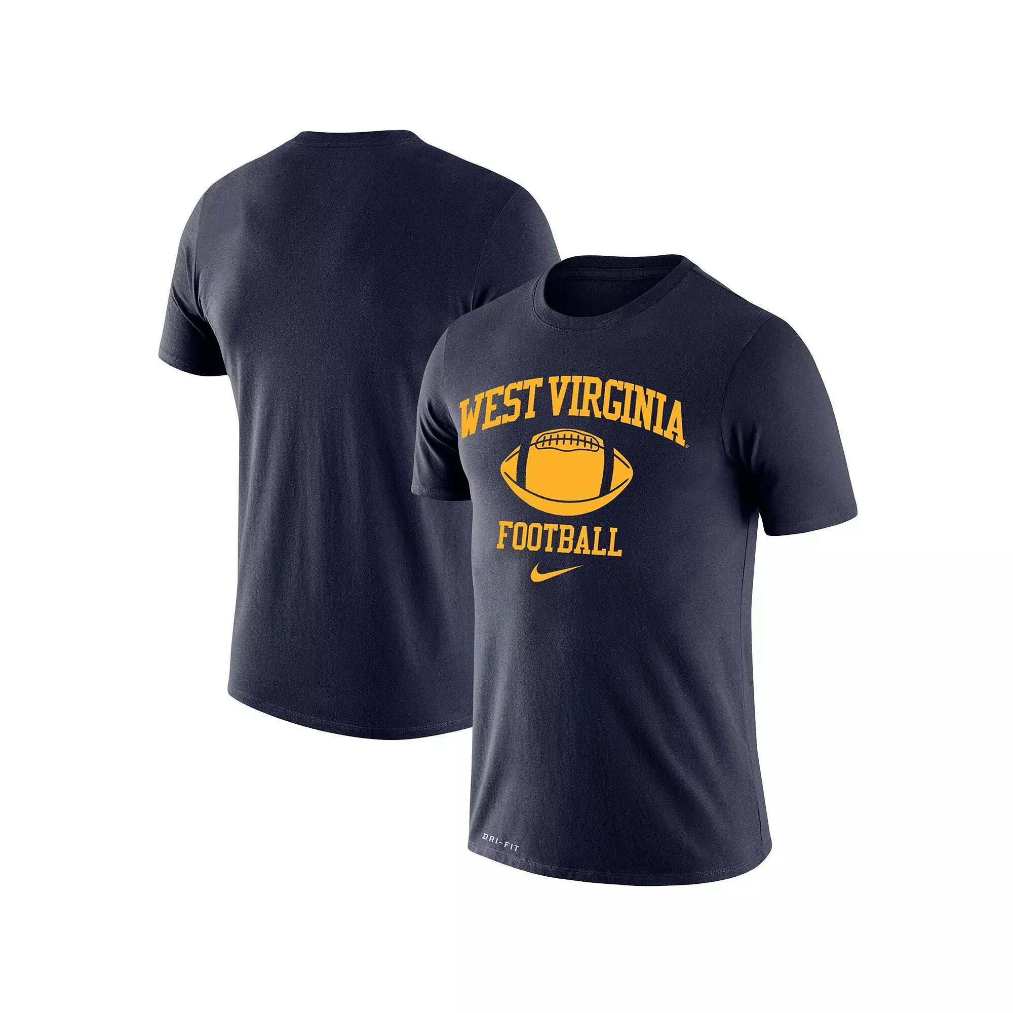 Men's Nike Navy West Virginia Mountaineers Retro Football Lockup Legend Performance T-Shirt, Size: Medium, Blue Product Image