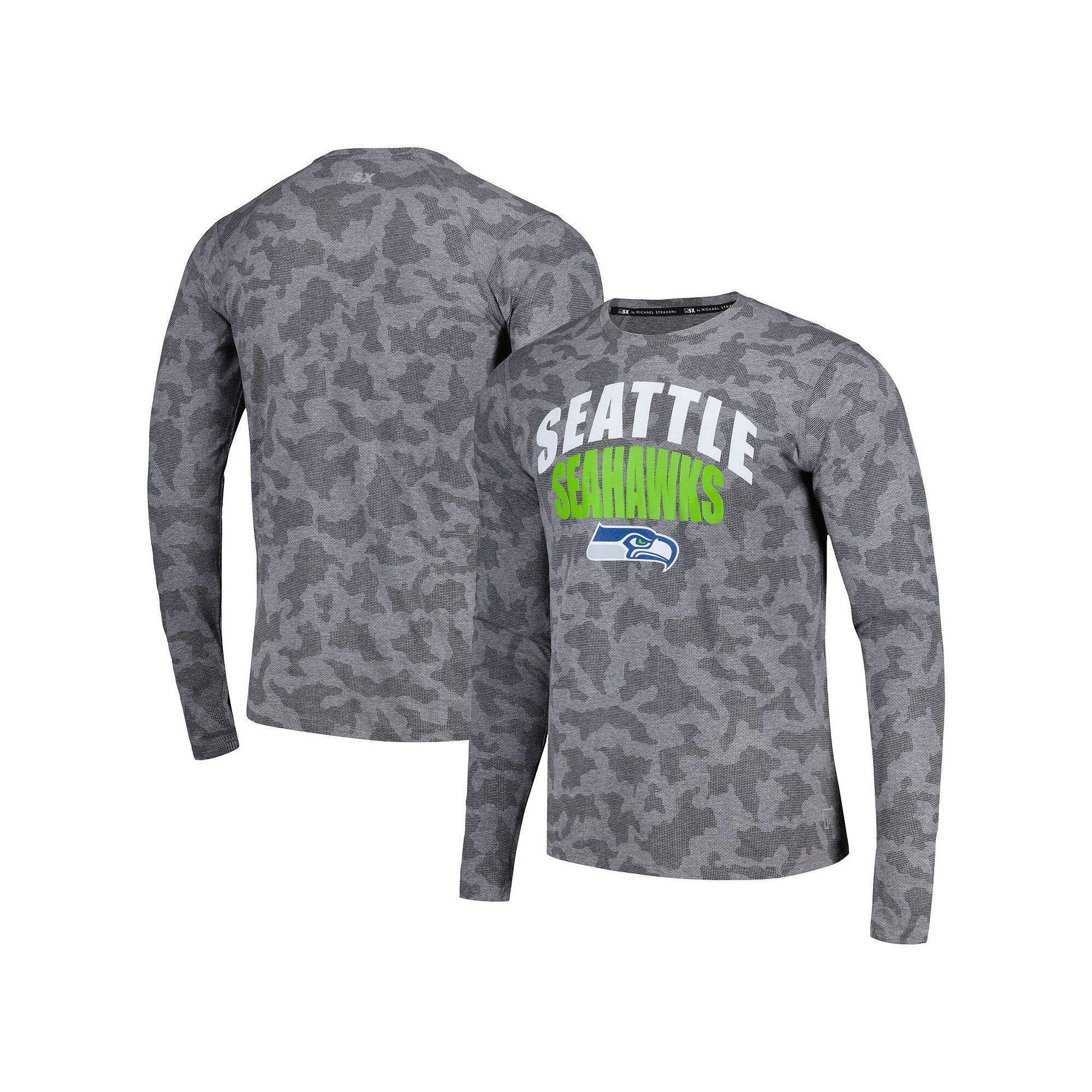 Men's Starter Heather Charcoal Seattle Seahawks Halftime Long Sleeve T-Shirt, Size: XL Product Image