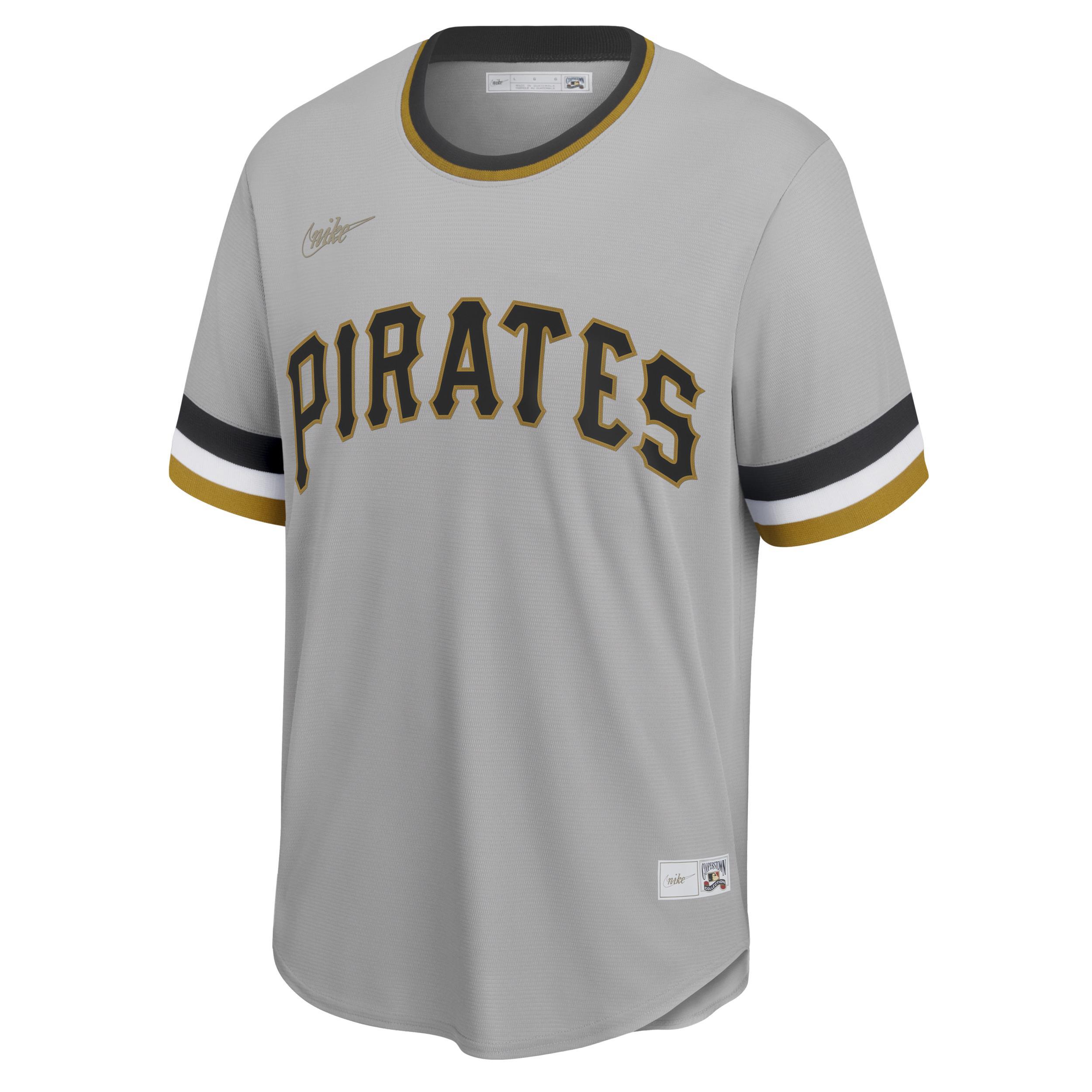 Mens Nike Roberto Clemente Gray Pittsburgh Pirates Road Cooperstown Collection Player Jersey Product Image