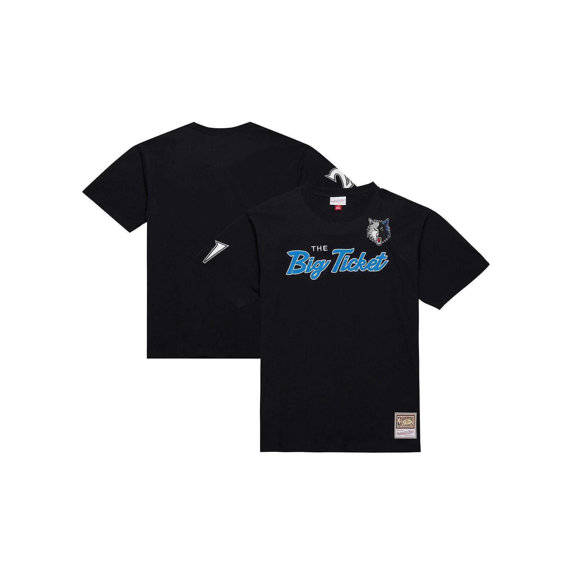Men's Mitchell & Ness Kevin Garnett Black Minnesota Timberwolves Premium Nickname T-Shirt, Size: Medium Product Image