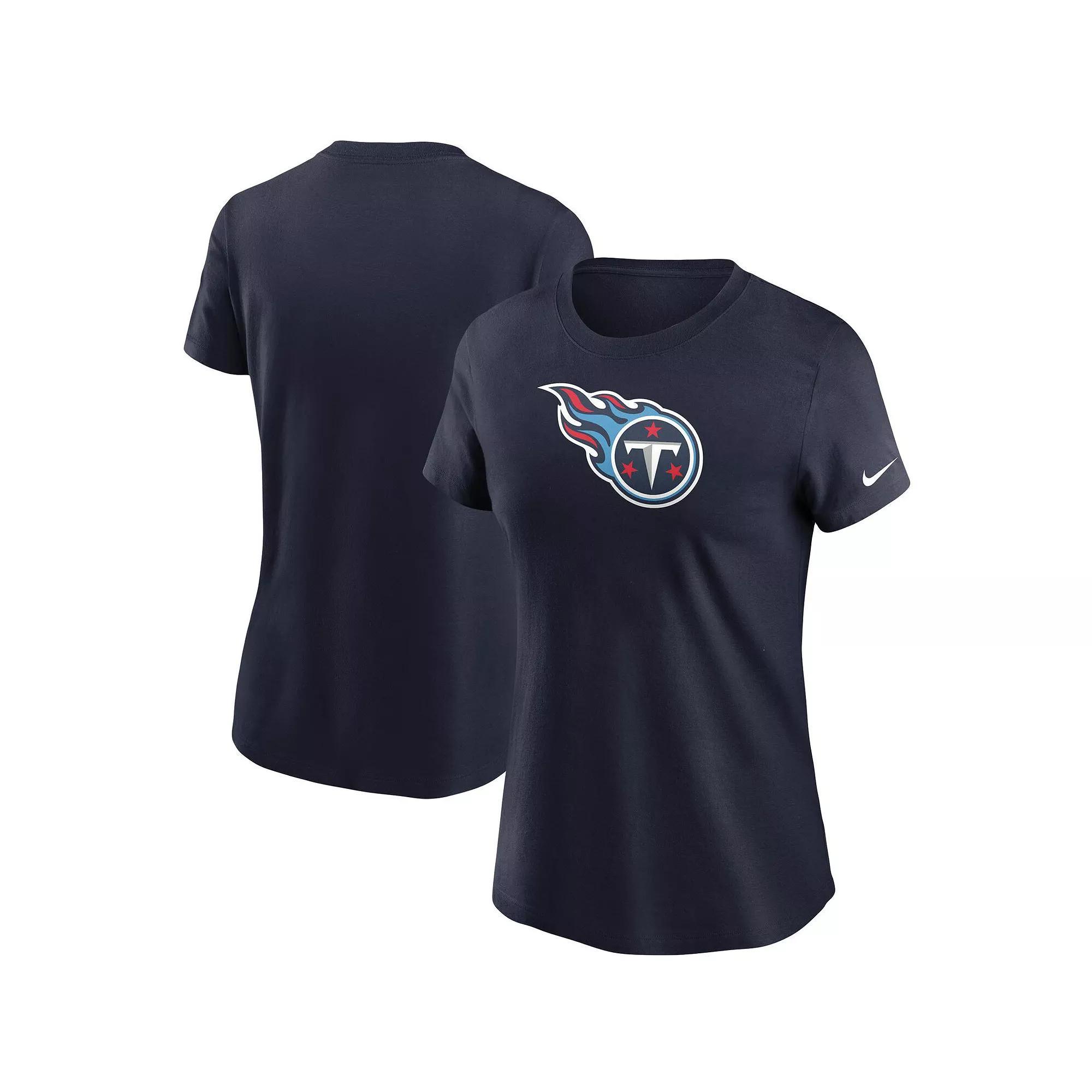 Women's Nike Navy Tennessee Titans Logo Essential T-Shirt, Size: XL, Blue Product Image