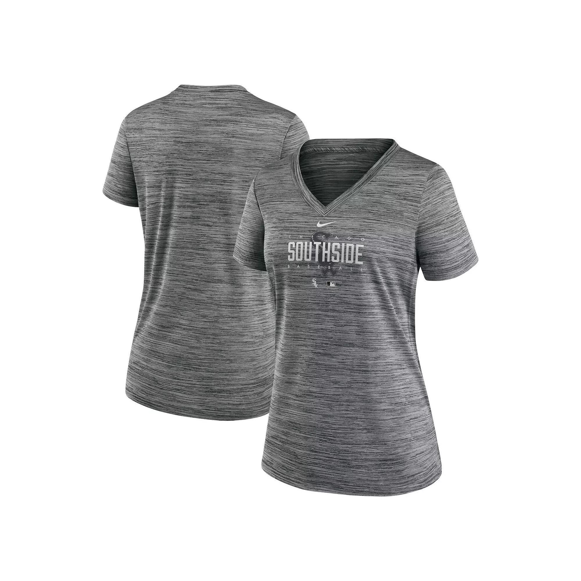 Women's Nike  Navy Chicago Cubs City Connect Velocity Practice Performance V-Neck T-Shirt, Size: XS, Blue Product Image