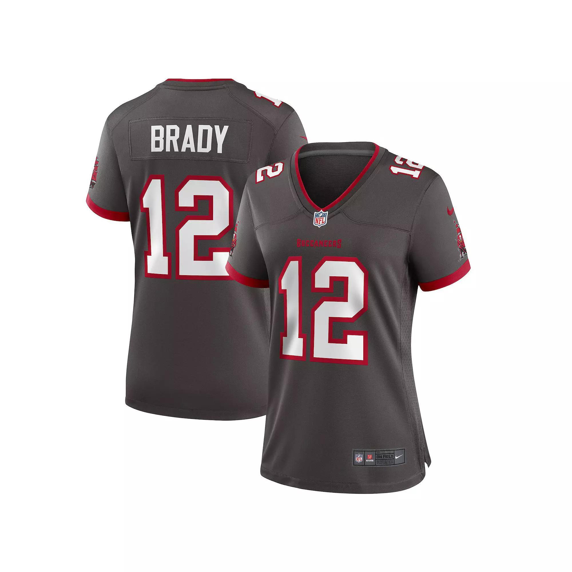 Women's Nike Tom Brady Pewter Tampa Bay Buccaneers Alternate Game Jersey, Size: Small, Charco Product Image