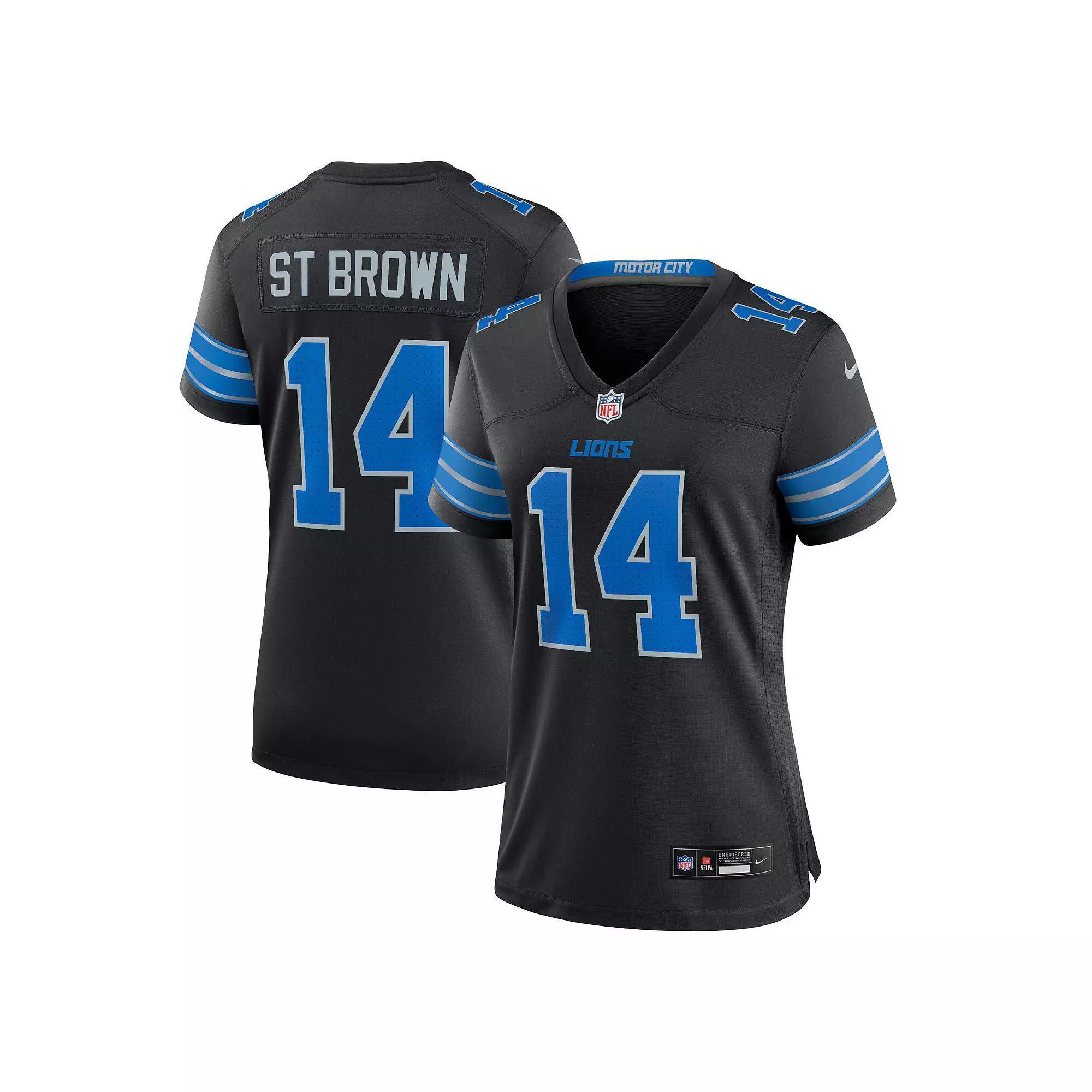 Women's Nike Amon-Ra St. Brown Black Detroit Lions 2nd Alternate Game Jersey, Size: Medium Product Image