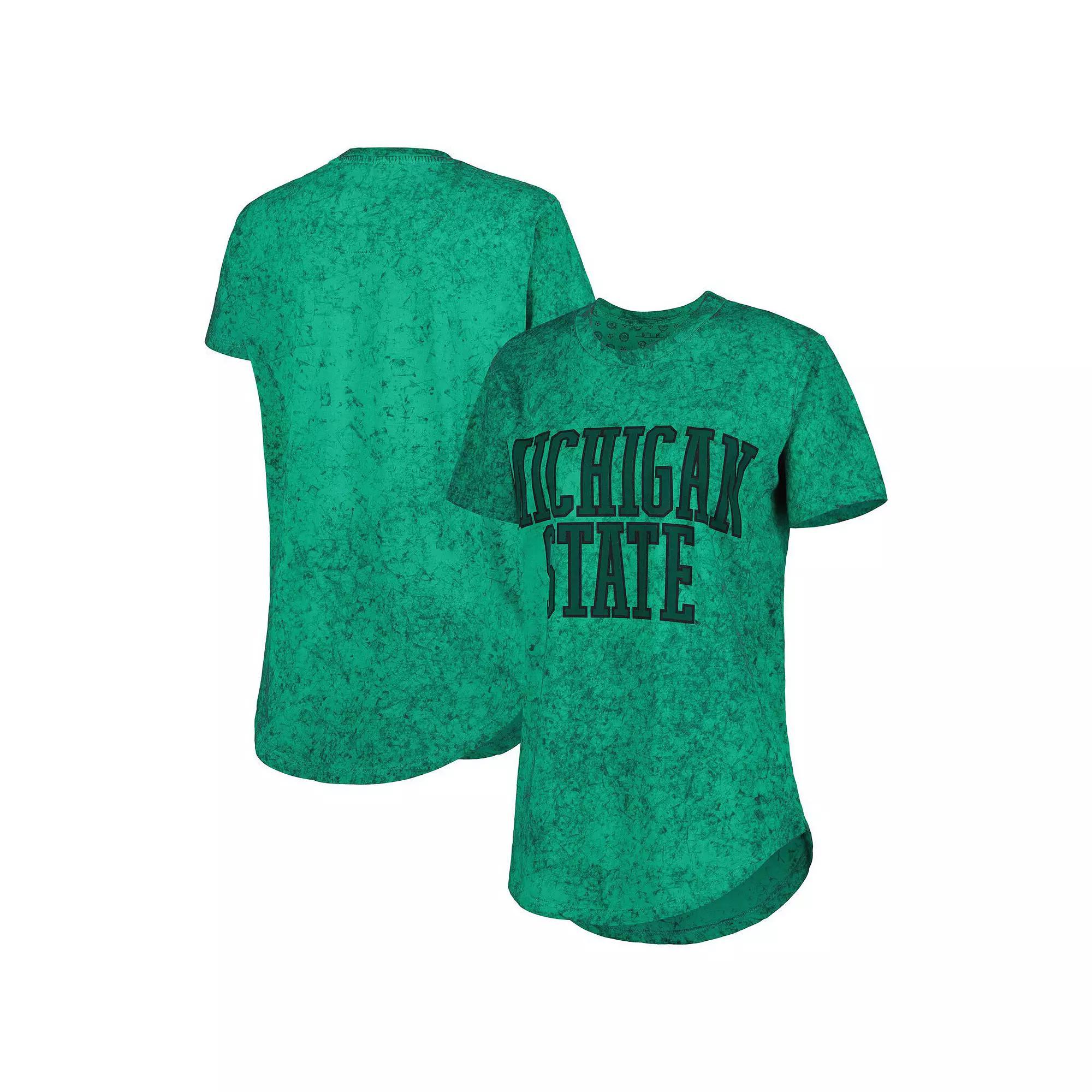 Women's Pressbox Green Michigan State Spartans Southlawn Sun-Washed T-Shirt, Size: Small Product Image