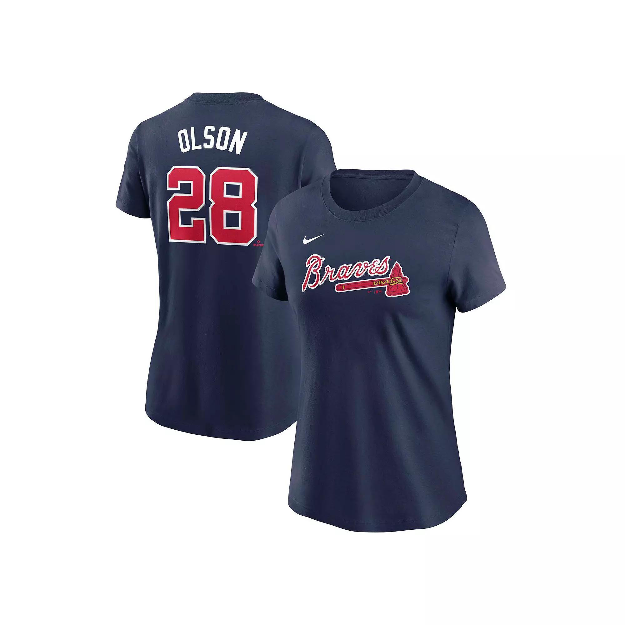 Women's Nike Matt Olson Navy Atlanta Braves Fuse Name & Number T-Shirt, Size: Medium, Blue Product Image