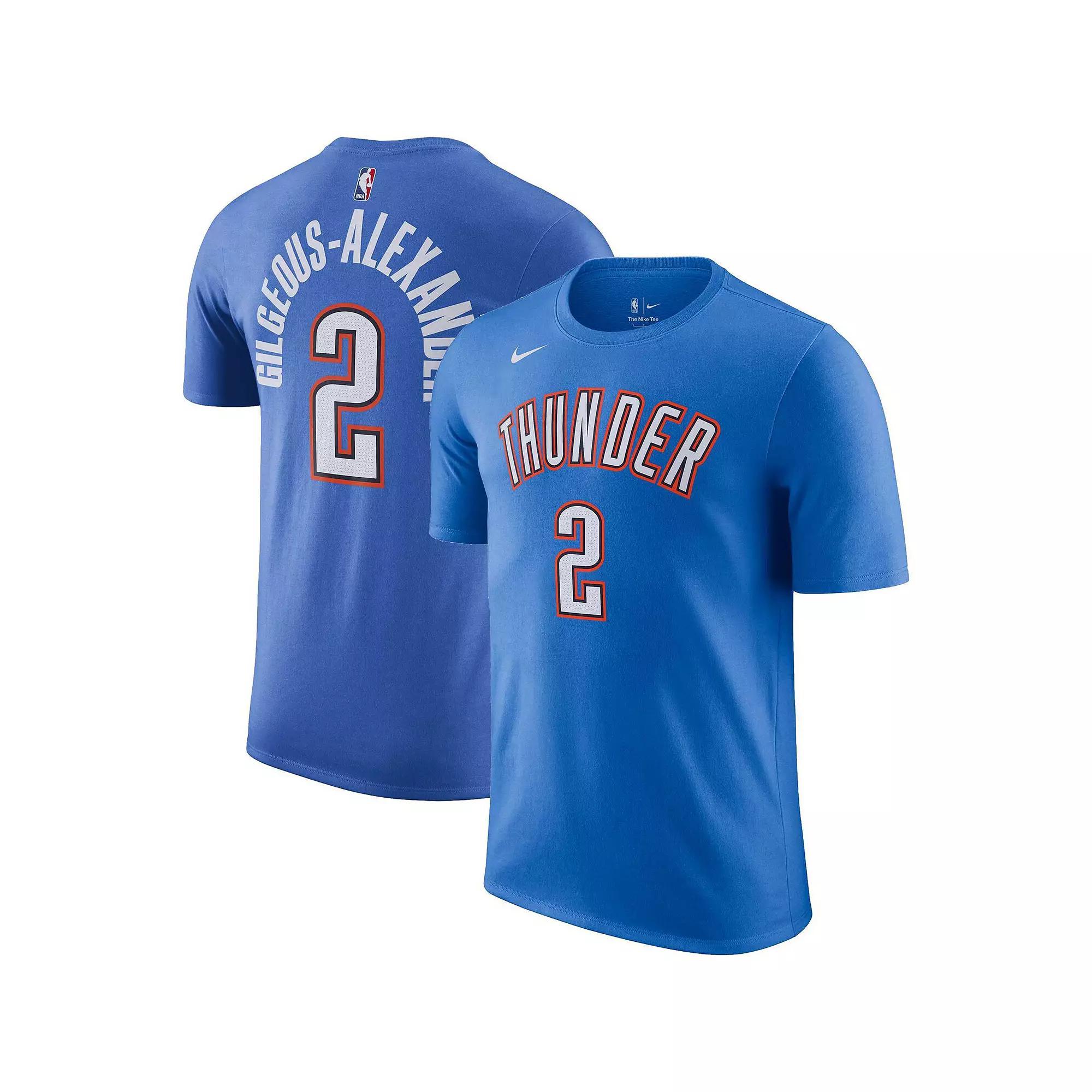 Men's Nike Shai Gilgeous-Alexander Blue Oklahoma City Thunder Icon 2022/23 Name & Number T-Shirt, Size: XL Product Image