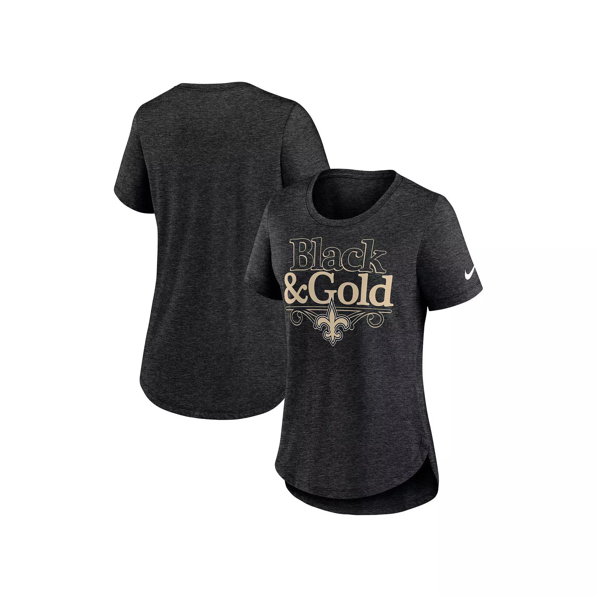 Womens Nike Heather New England Patriots Local Fashion Tri-Blend T-Shirt Blue Product Image