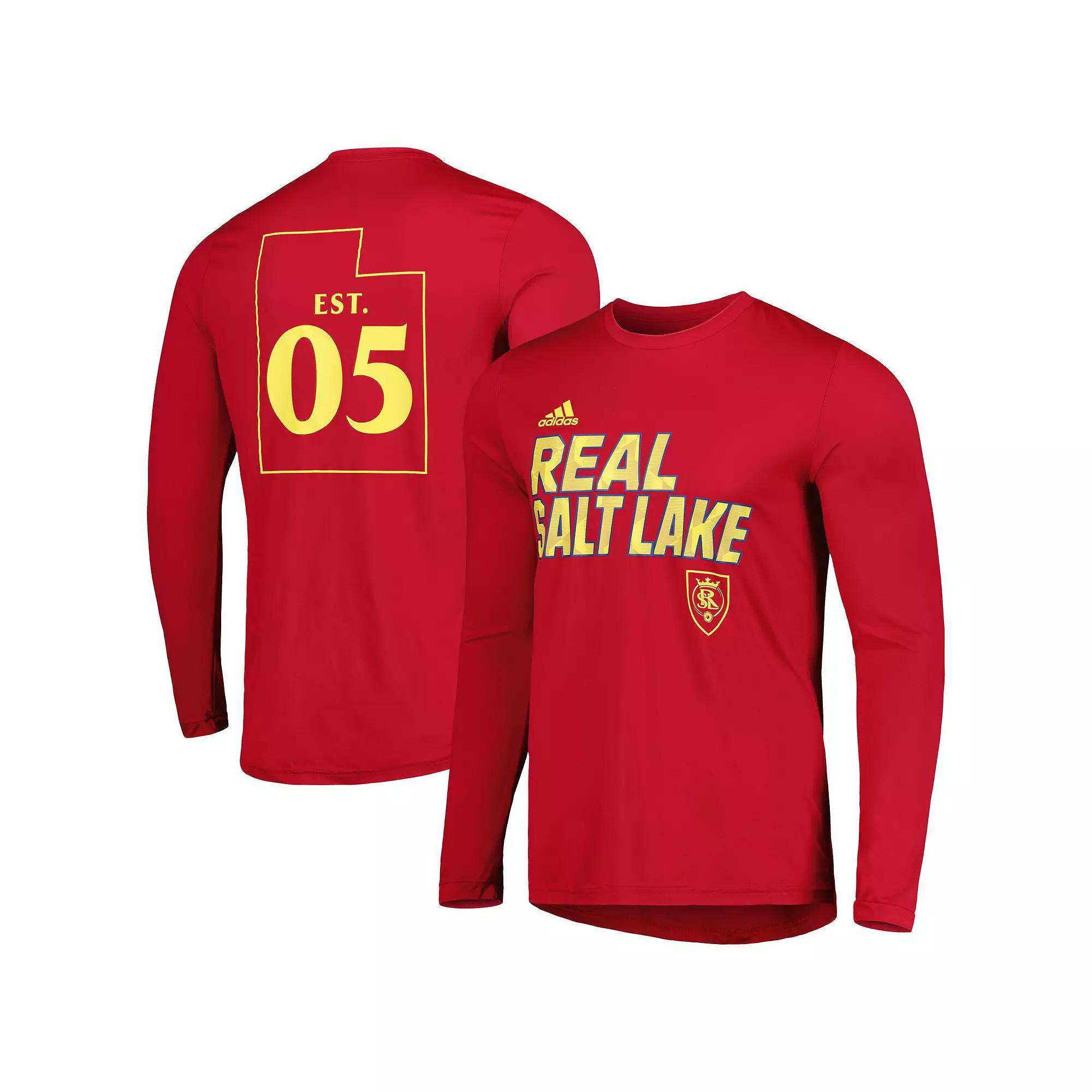 Men's adidas Red Real Salt Lake Jersey Hook AEROREADY Long Sleeve T-Shirt, Size: 3XL, Slt Red Product Image
