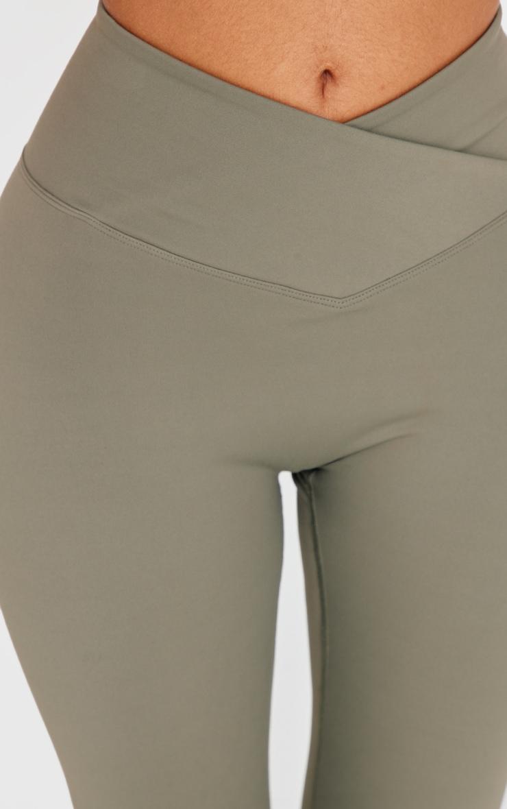 Petite Olive Sculpt Wrap Waist Gym Leggings Product Image