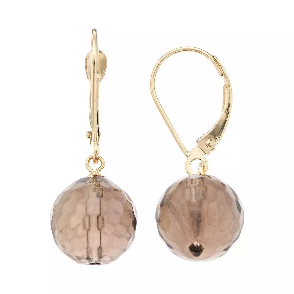 14k Gold Agate Drop Earrings, Women's, Brown Product Image