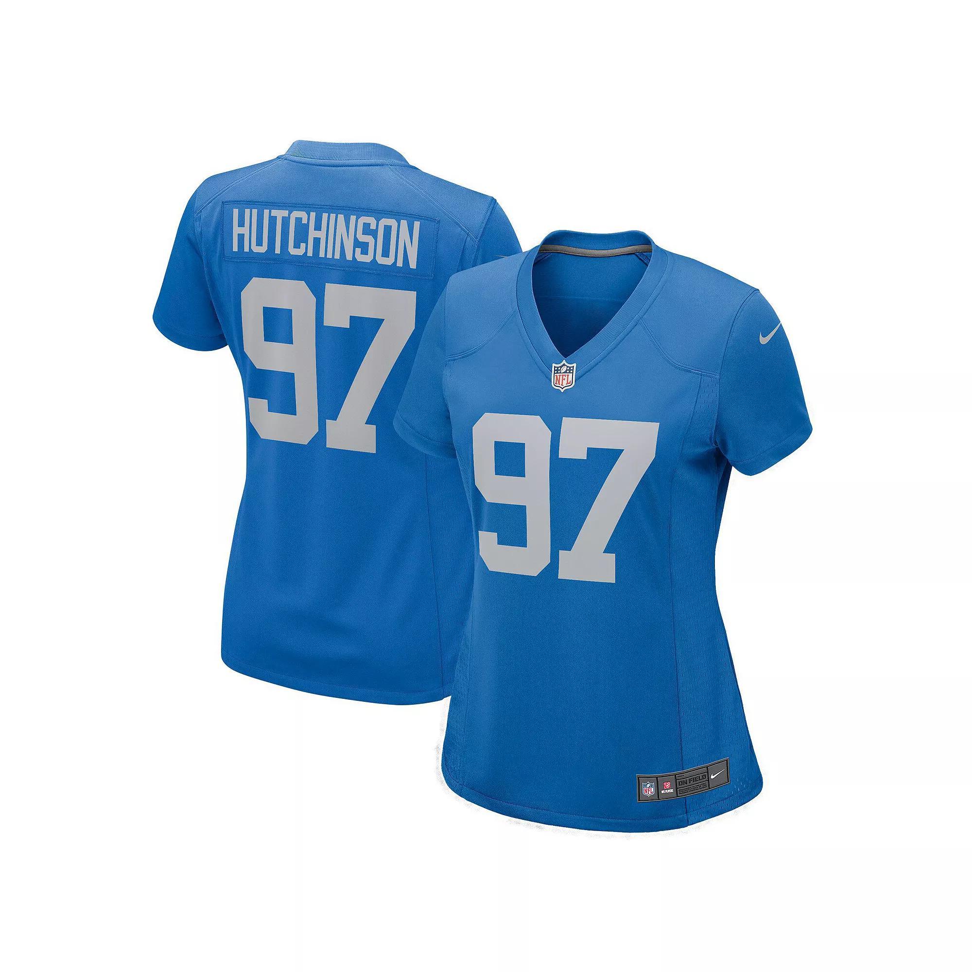 Women's Nike Aidan Hutchinson Blue Detroit Lions Player Jersey, Size: Medium Product Image