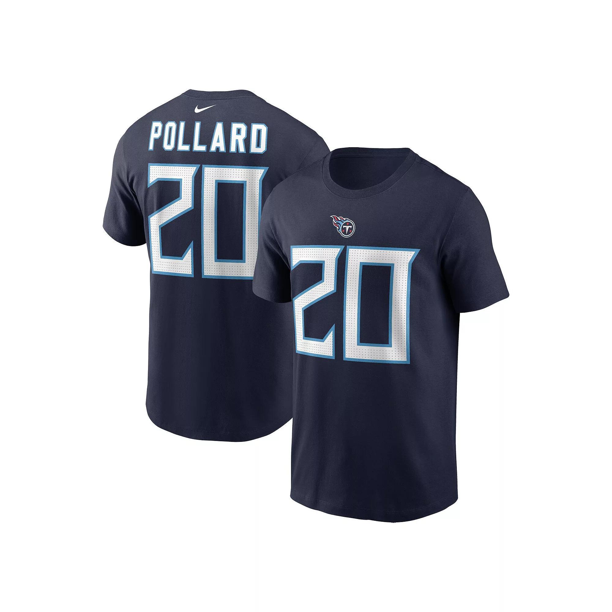 Men's Nike Tony Pollard Navy Tennessee Titans Player Name & Number T-Shirt, Size: Small, Blue Product Image