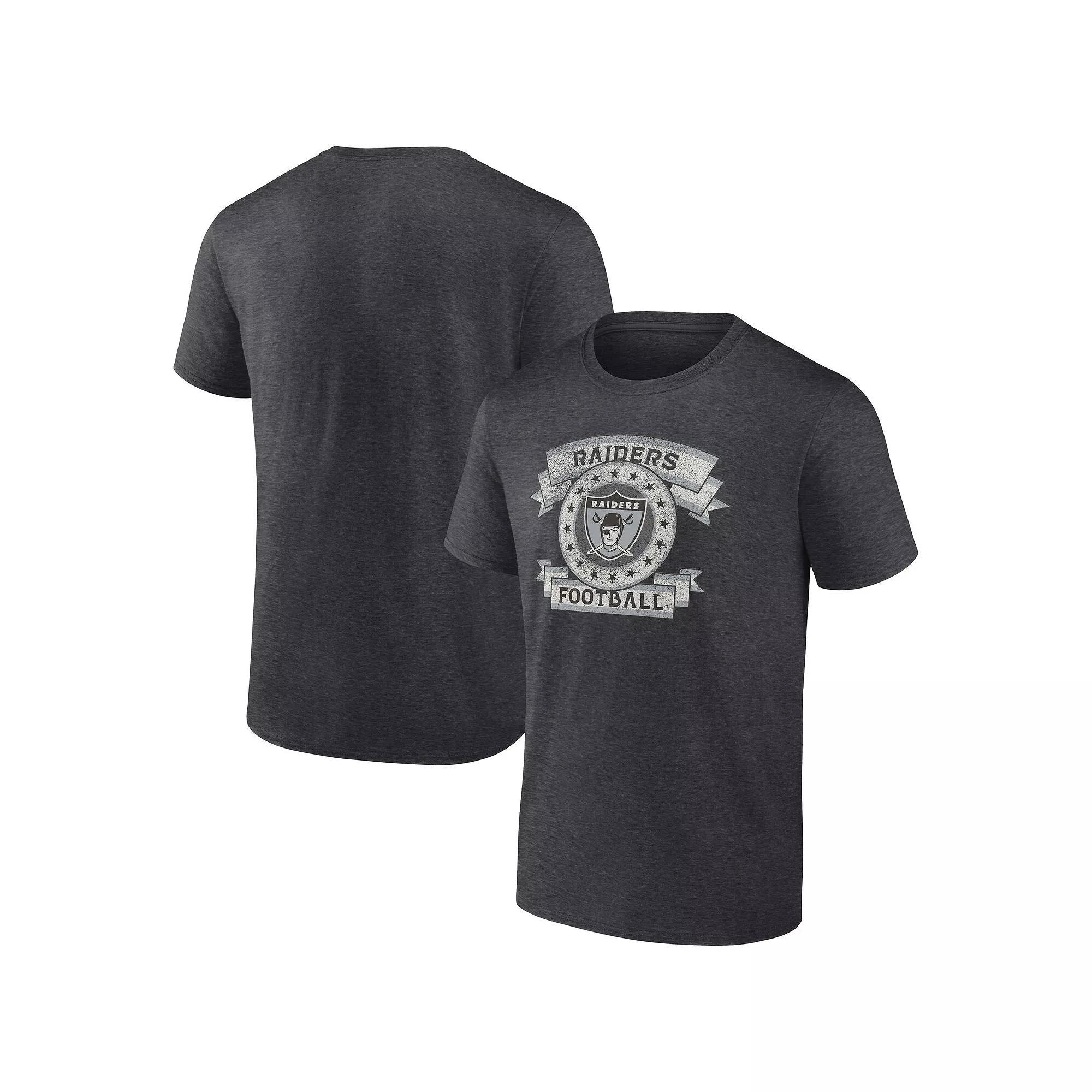 Men's Fanatics Heather Charcoal Las Vegas Raiders Wingback Carry T-Shirt, Size: Small, Lvr Charco Product Image