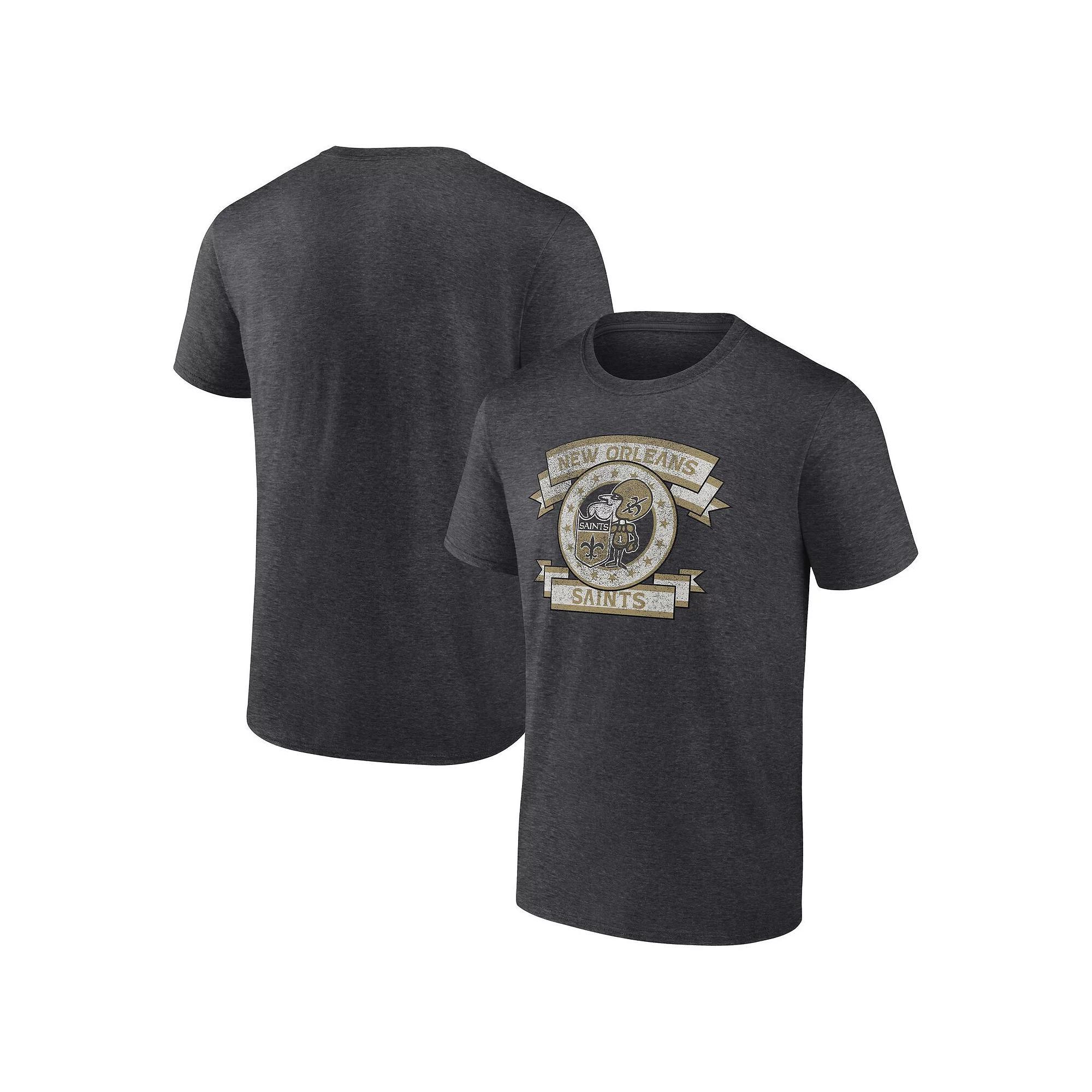 Men's Fanatics Heather Charcoal New Orleans Saints Wingback Carry T-Shirt, Size: Medium Product Image