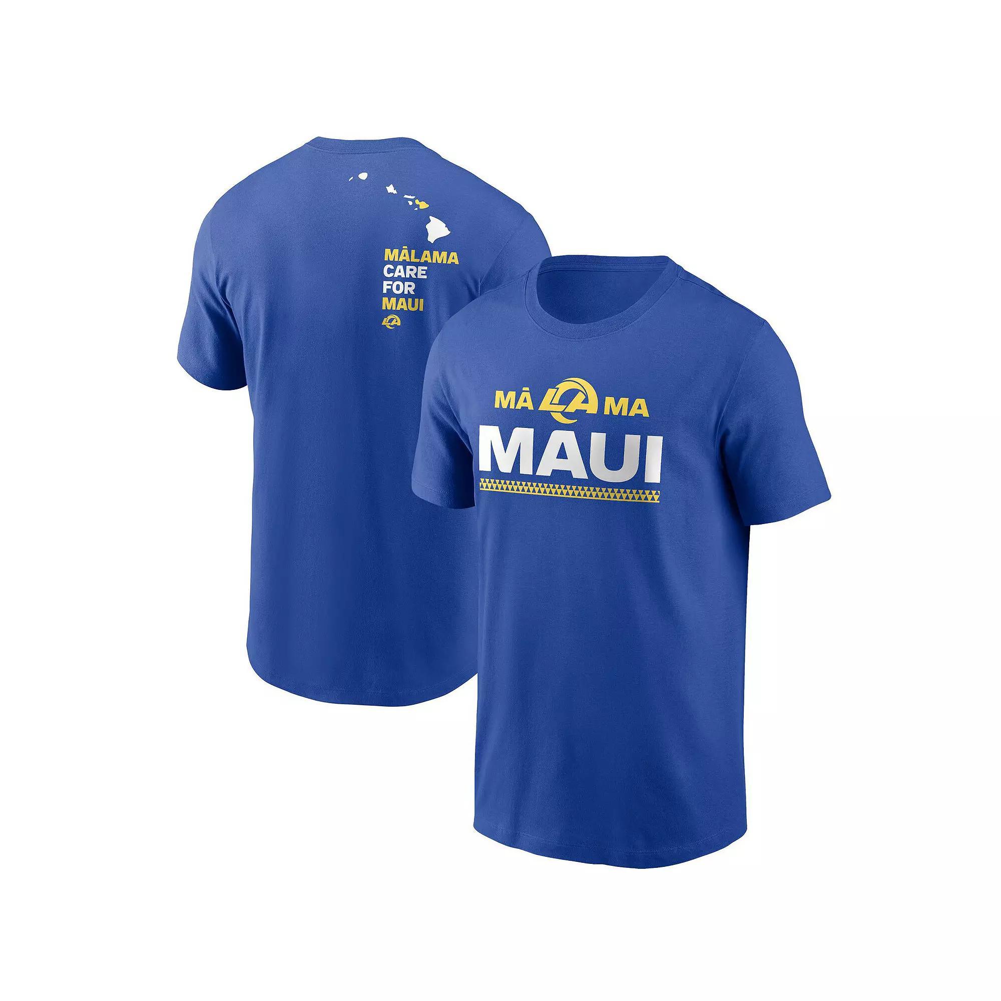 Men's Nike Royal Los Angeles Rams x Maui Relief T-Shirt, Size: XL, Blue Product Image