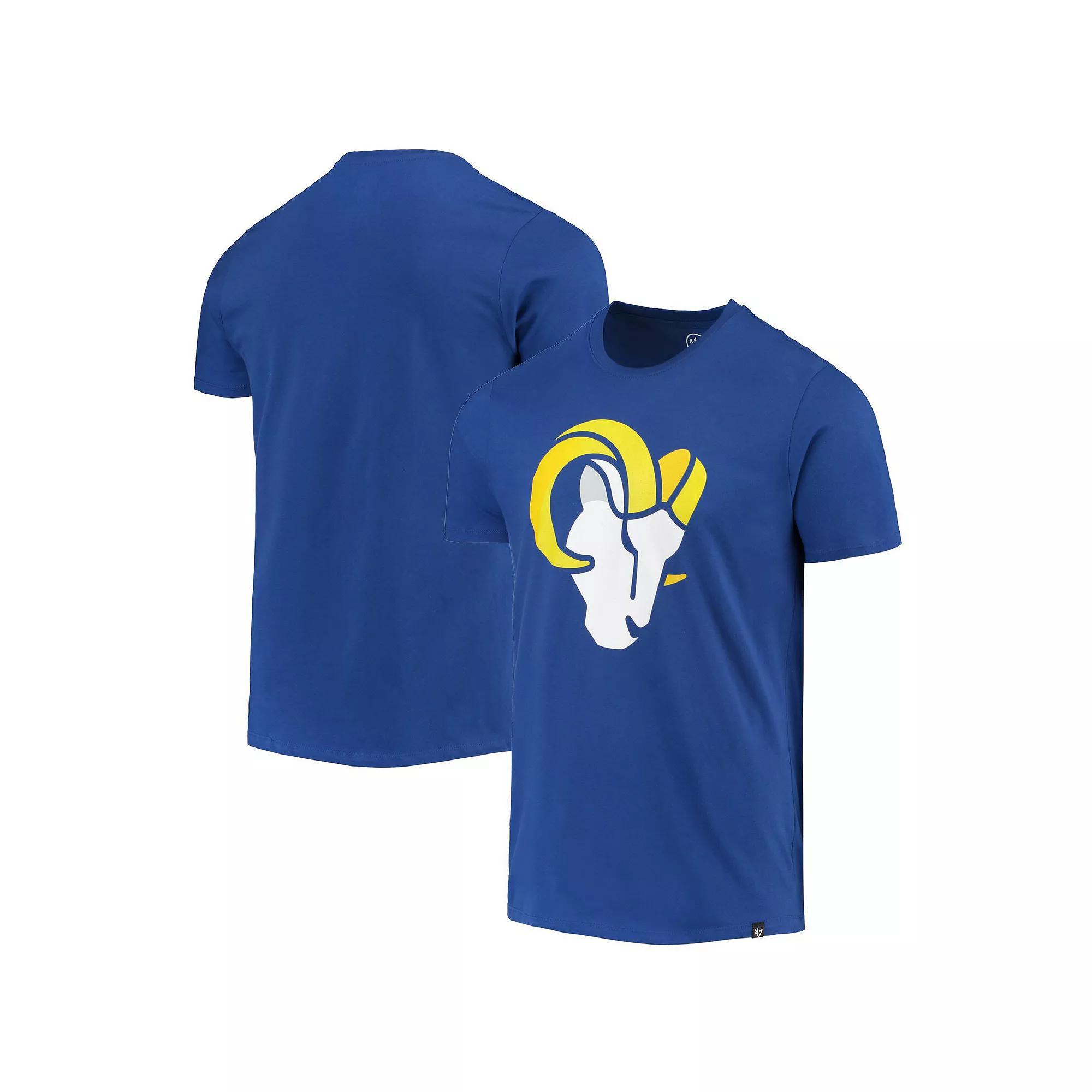 Men's '47 Royal Los Angeles Rams Alternate Logo Imprint Super Rival T-Shirt, Size: Small, Blue Product Image