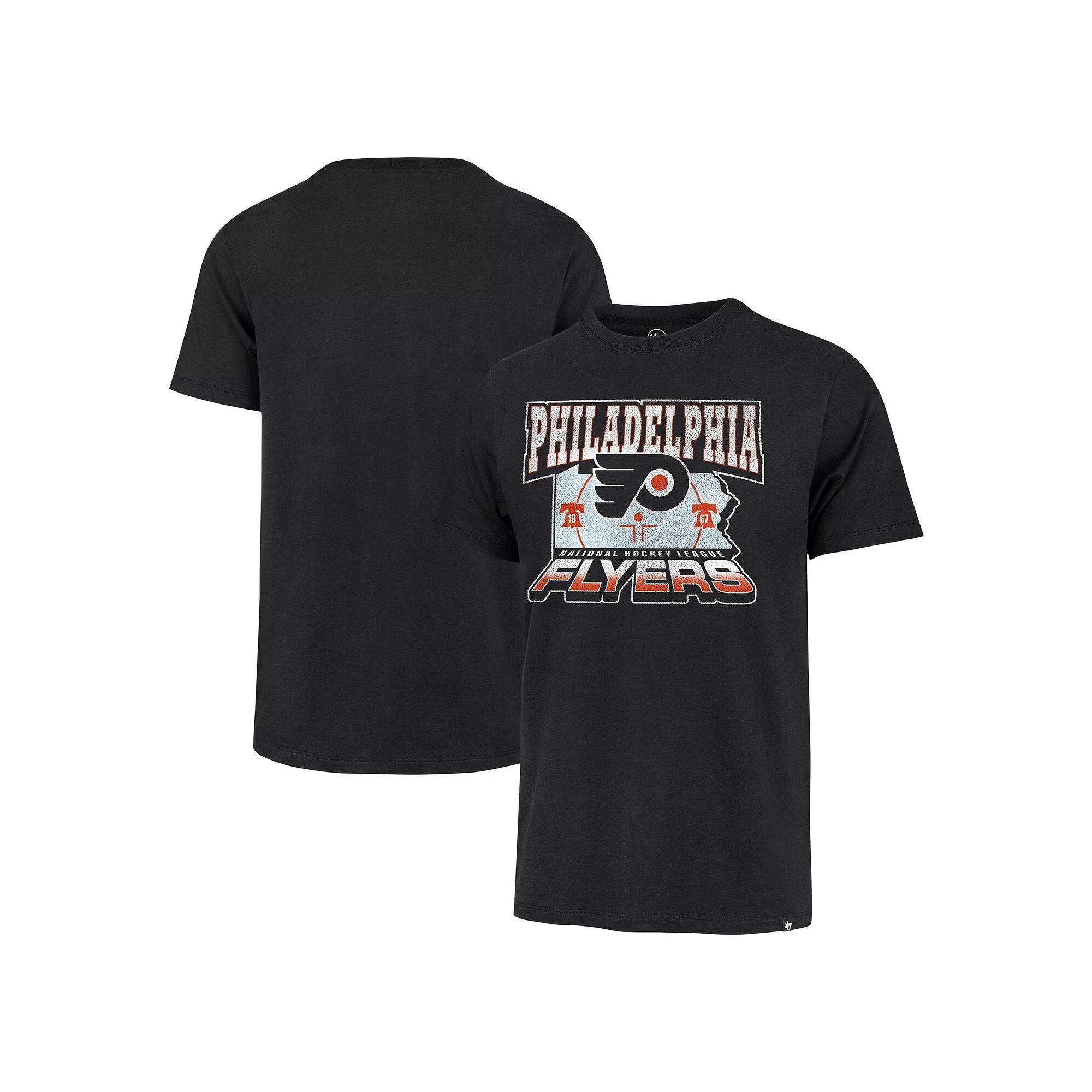 Men's '47 Black Philadelphia Flyers Regional Localized Franklin T-Shirt, Size: Small, Fly Black Product Image