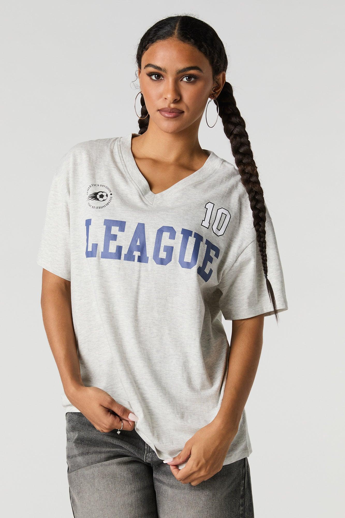 Sporty Graphic V-Neck Boyfriend T-Shirt Female Product Image