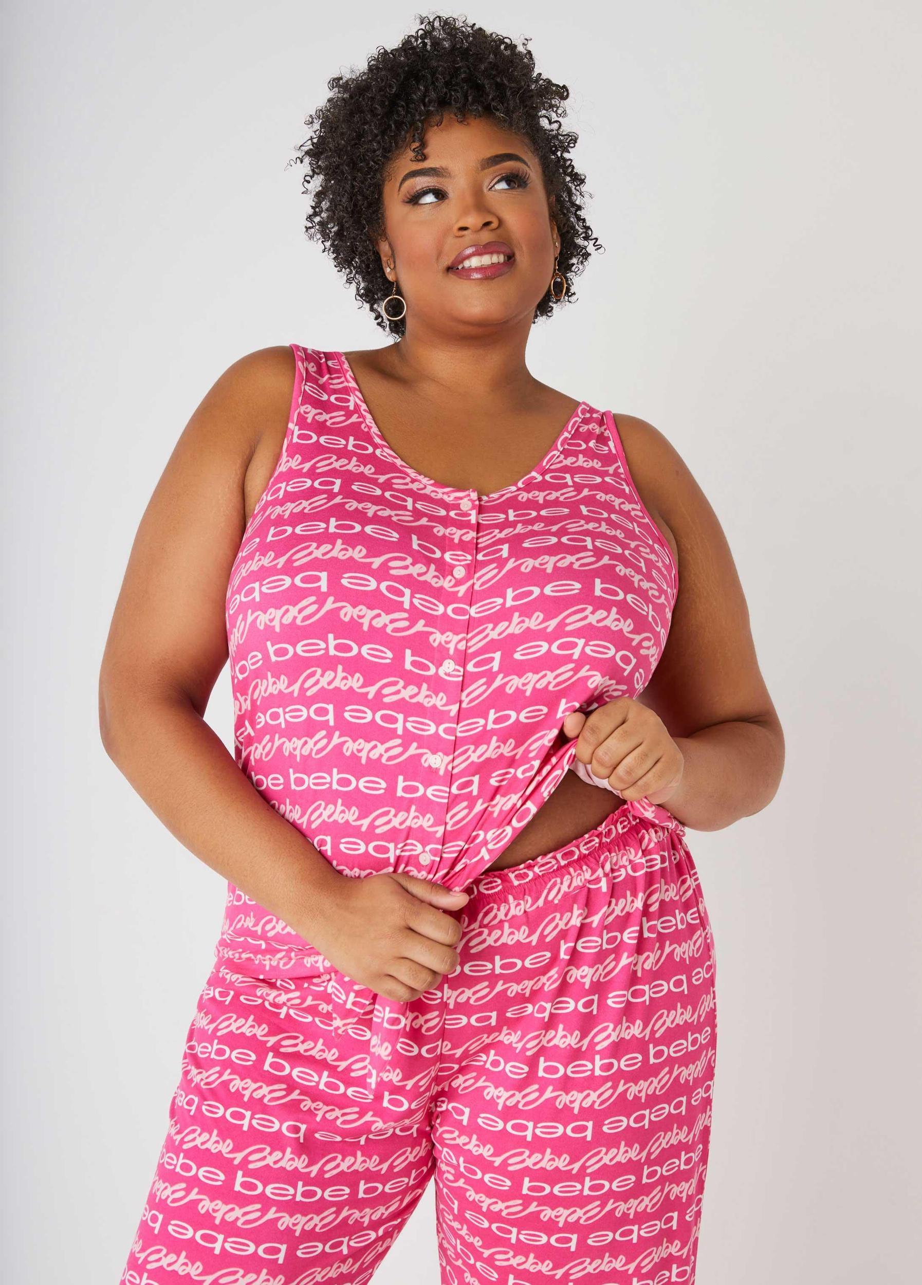 Bebe Logo Print Pajama Set Product Image