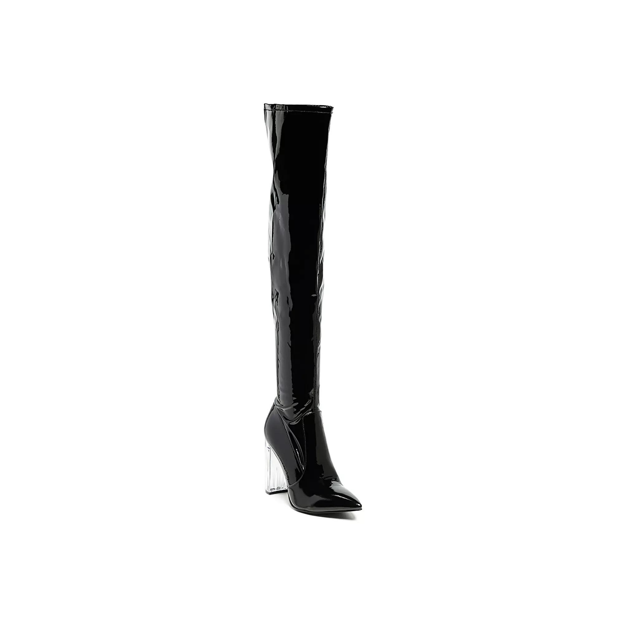 London Rag Noire Women's Thigh High Boots, Size: 6, Black Product Image