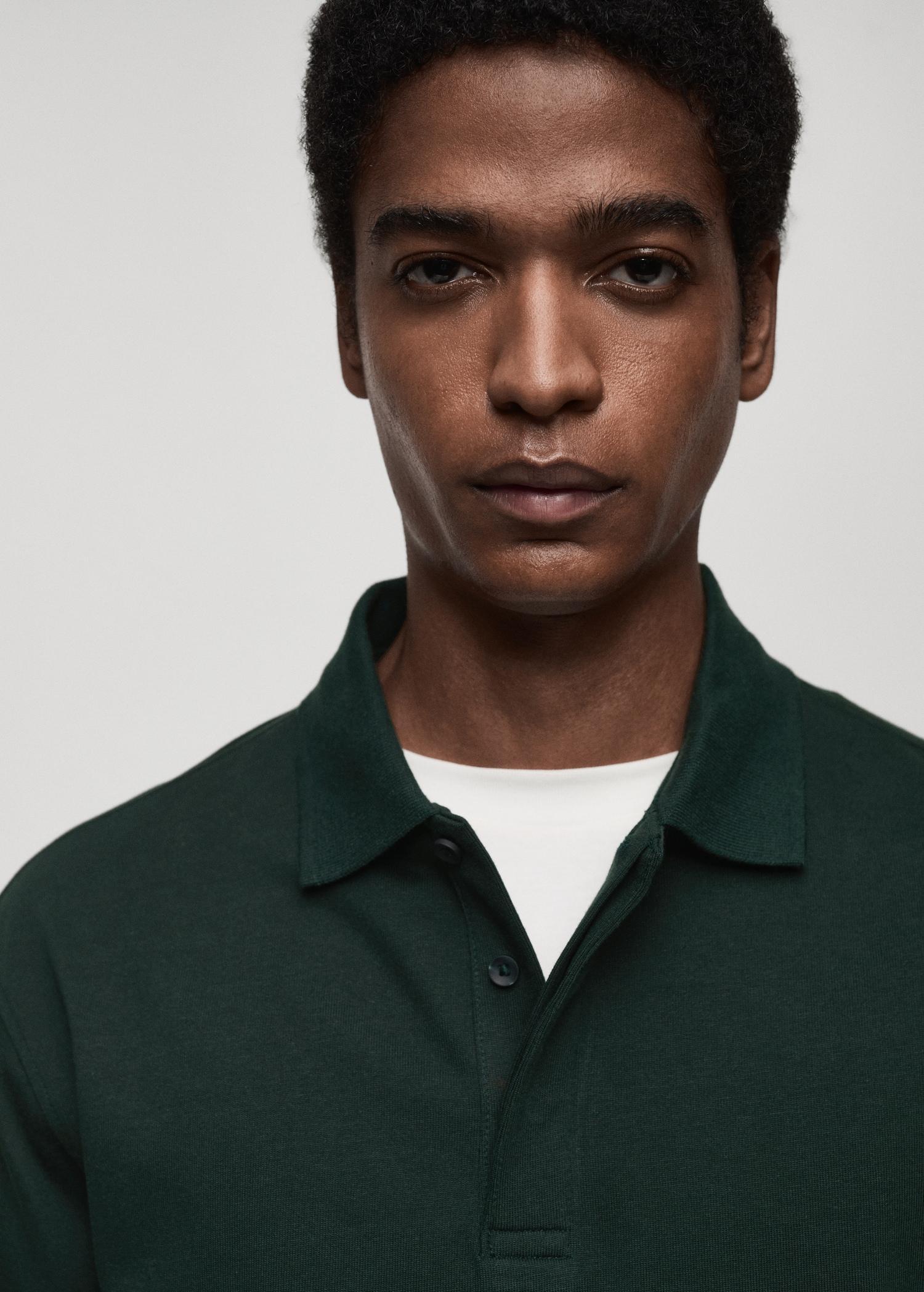 100% cotton polo sweatshirt - Men | MANGO USA Product Image