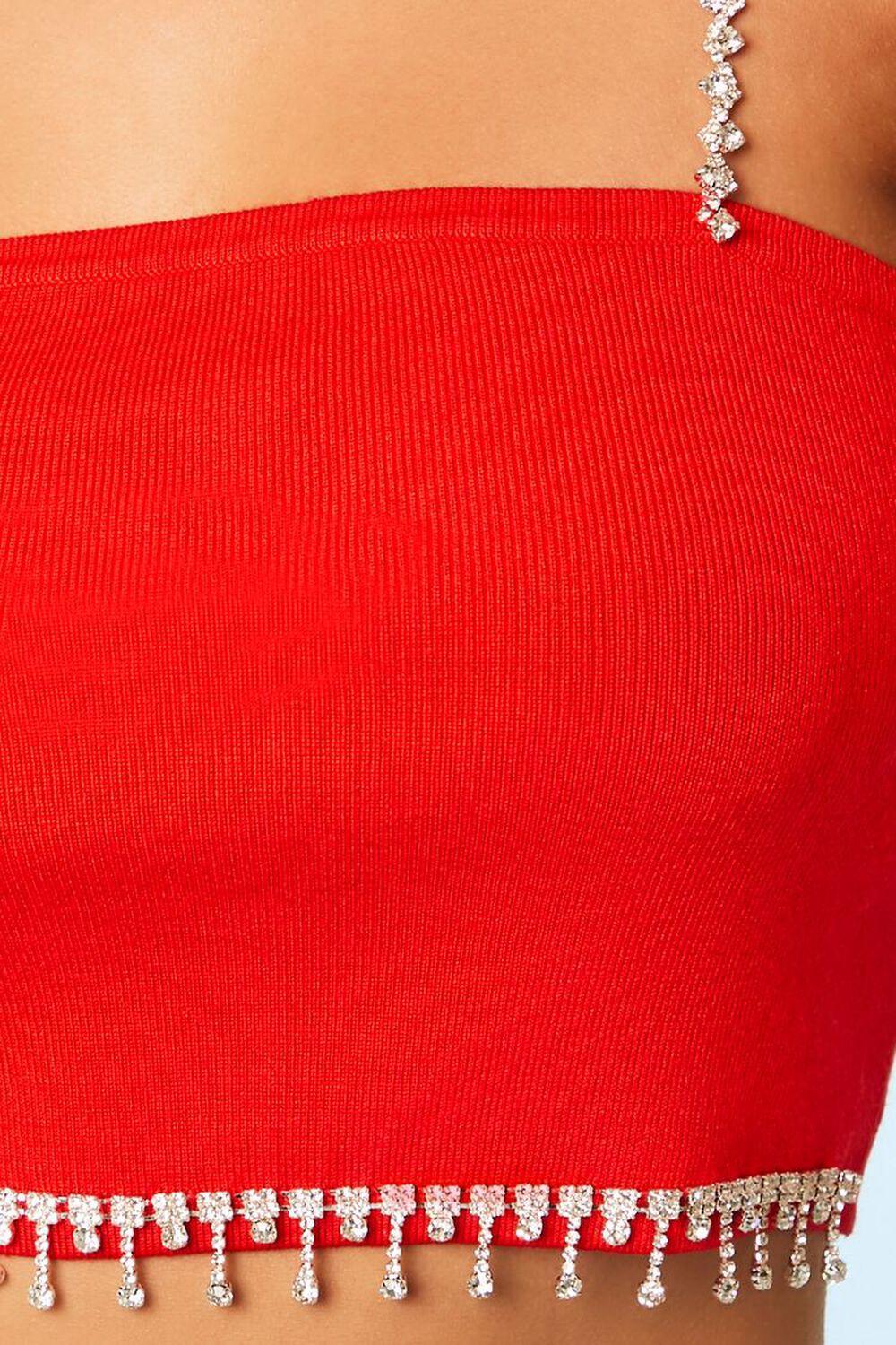Sweater-Knit Rhinestone-Trim Crop Top | Forever 21 Product Image