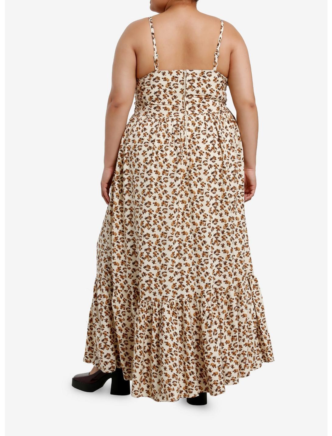 Thorn & Fable Mushroom Floral Cream Maxi Dress Plus Size Product Image
