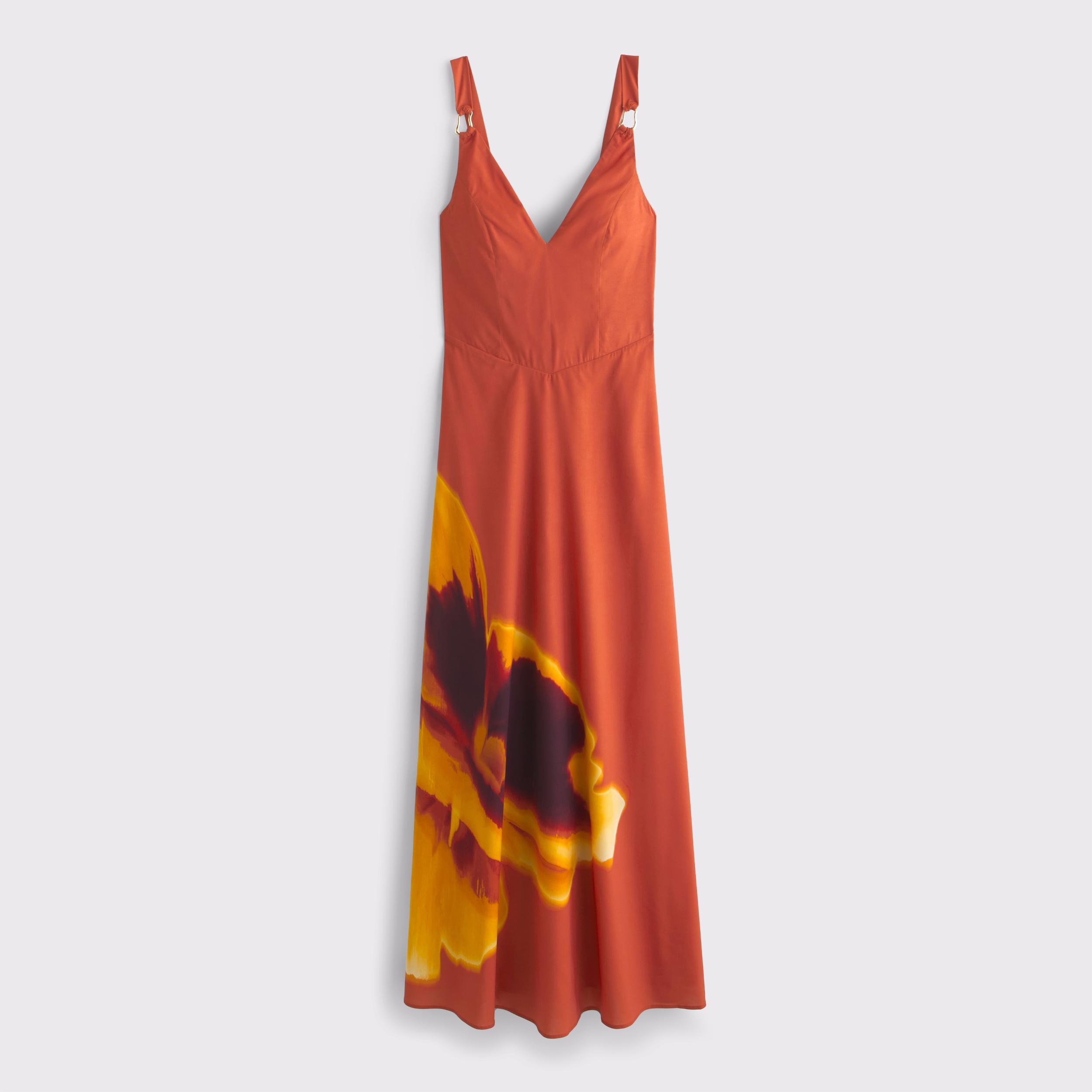 Dipped-Waist Hardware Maxi Dress Product Image