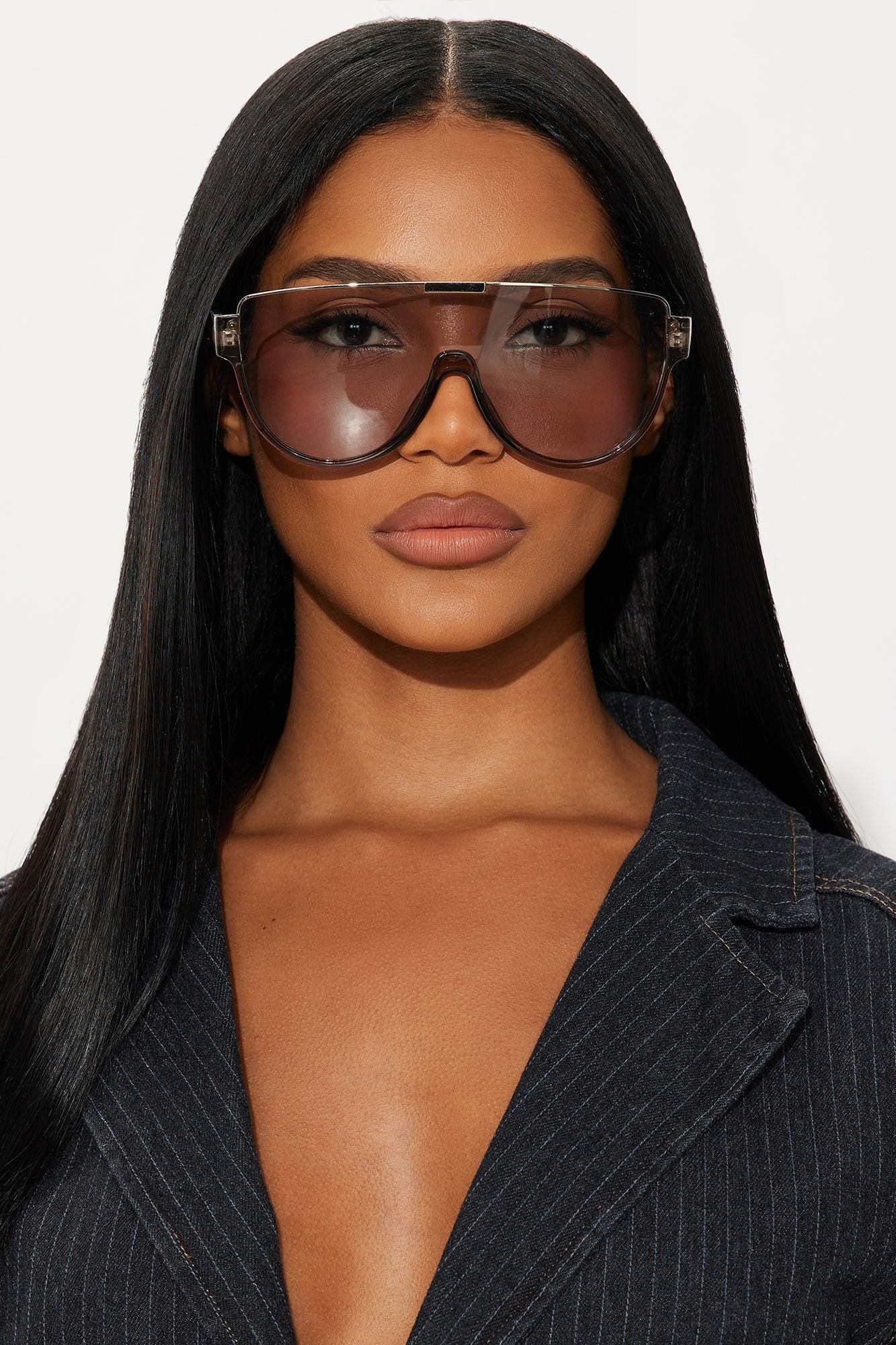 On A Mission Rimless Shield Sunglasses - Clear Female Product Image