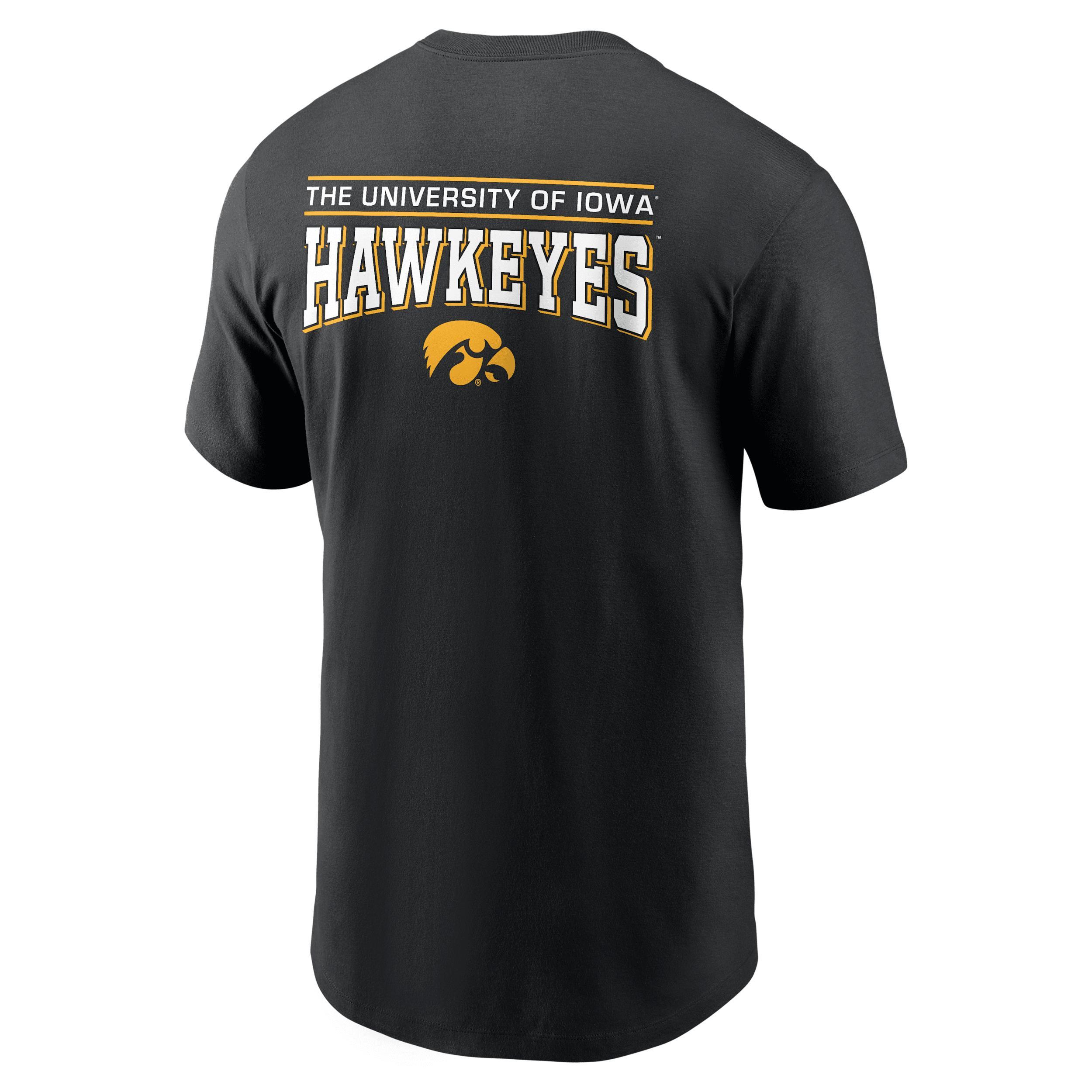 Men's Nike Black Iowa Hawkeyes 2-Hit T-Shirt, Size: 2XL Product Image