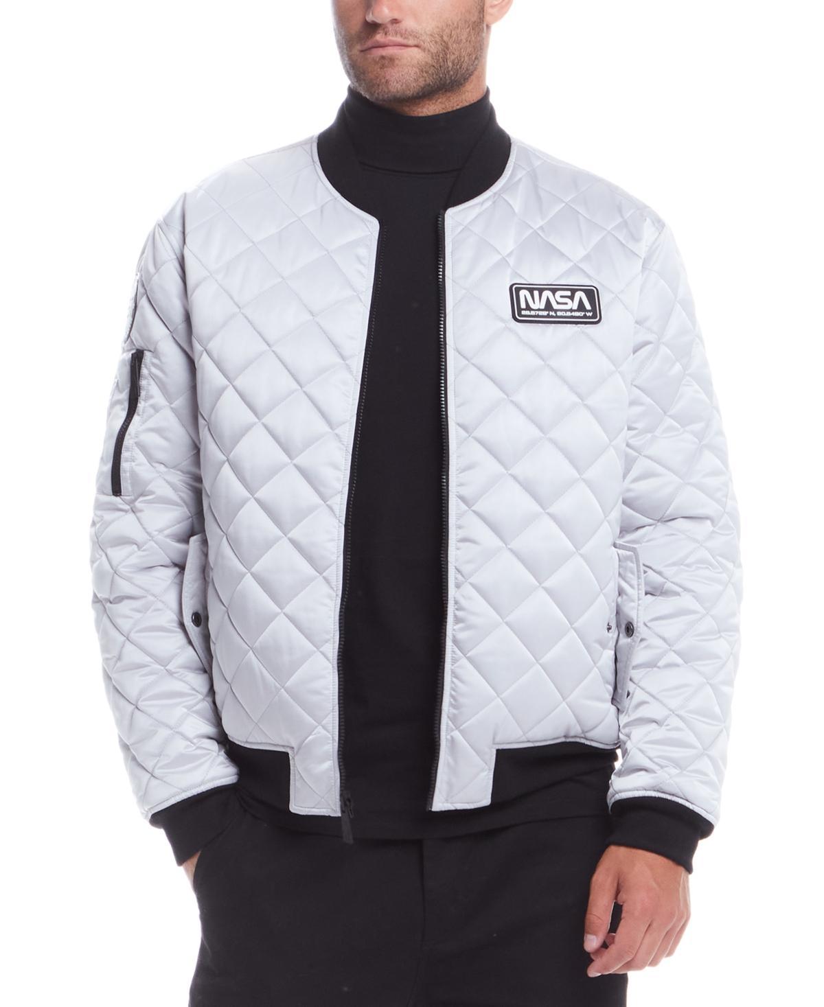 Space One Mens Nasa Reversible Quilted Bomber Jacket Product Image