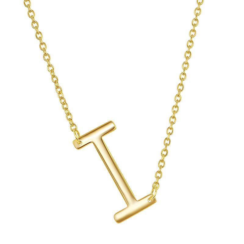 Sterling Silver Sideways Initial Necklace, Women's, Size: 16-18" ADJ, Gold Tone Z Product Image
