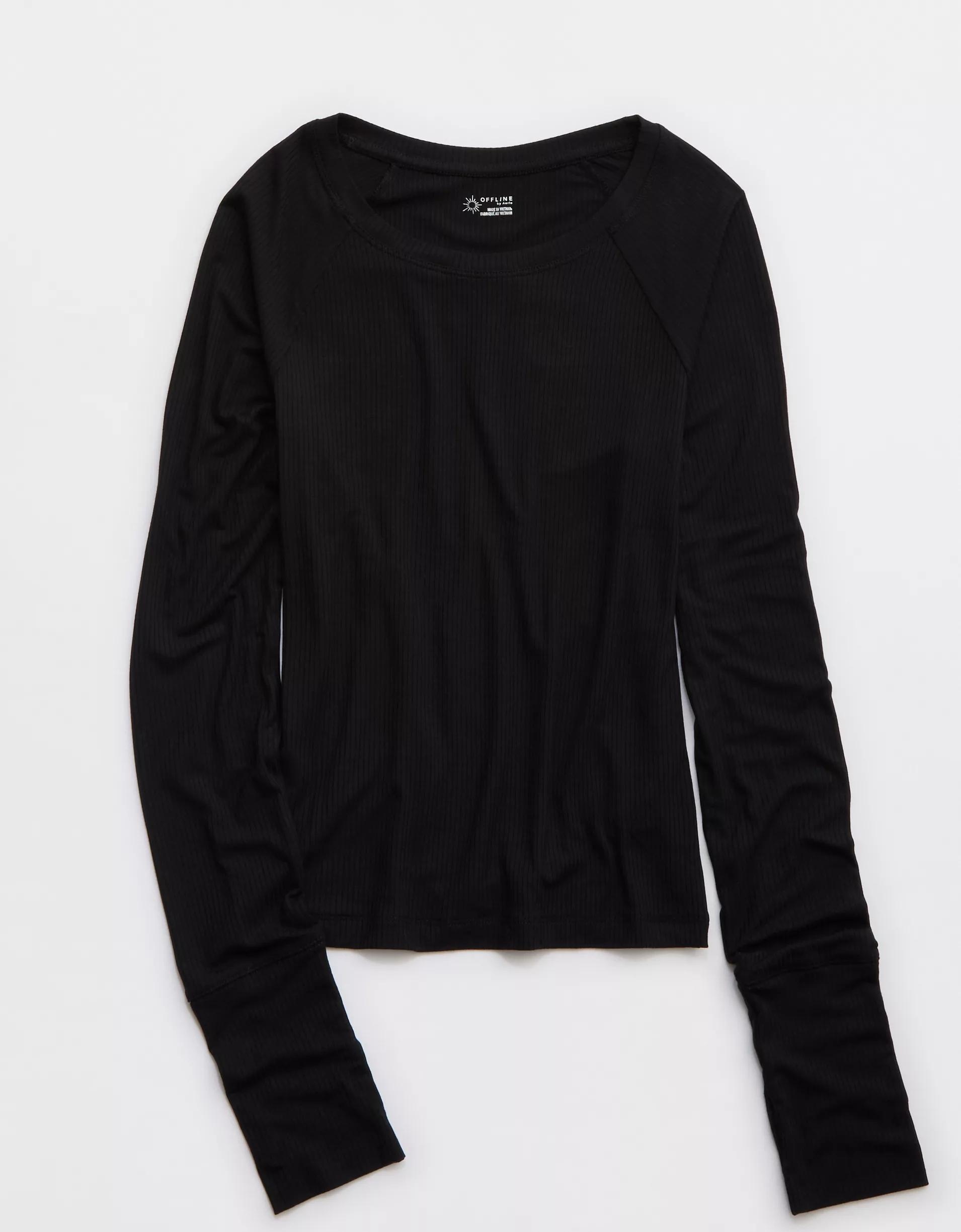 OFFLINE By Aerie Thumbs Up Fitted Ribbed T-Shirt Product Image