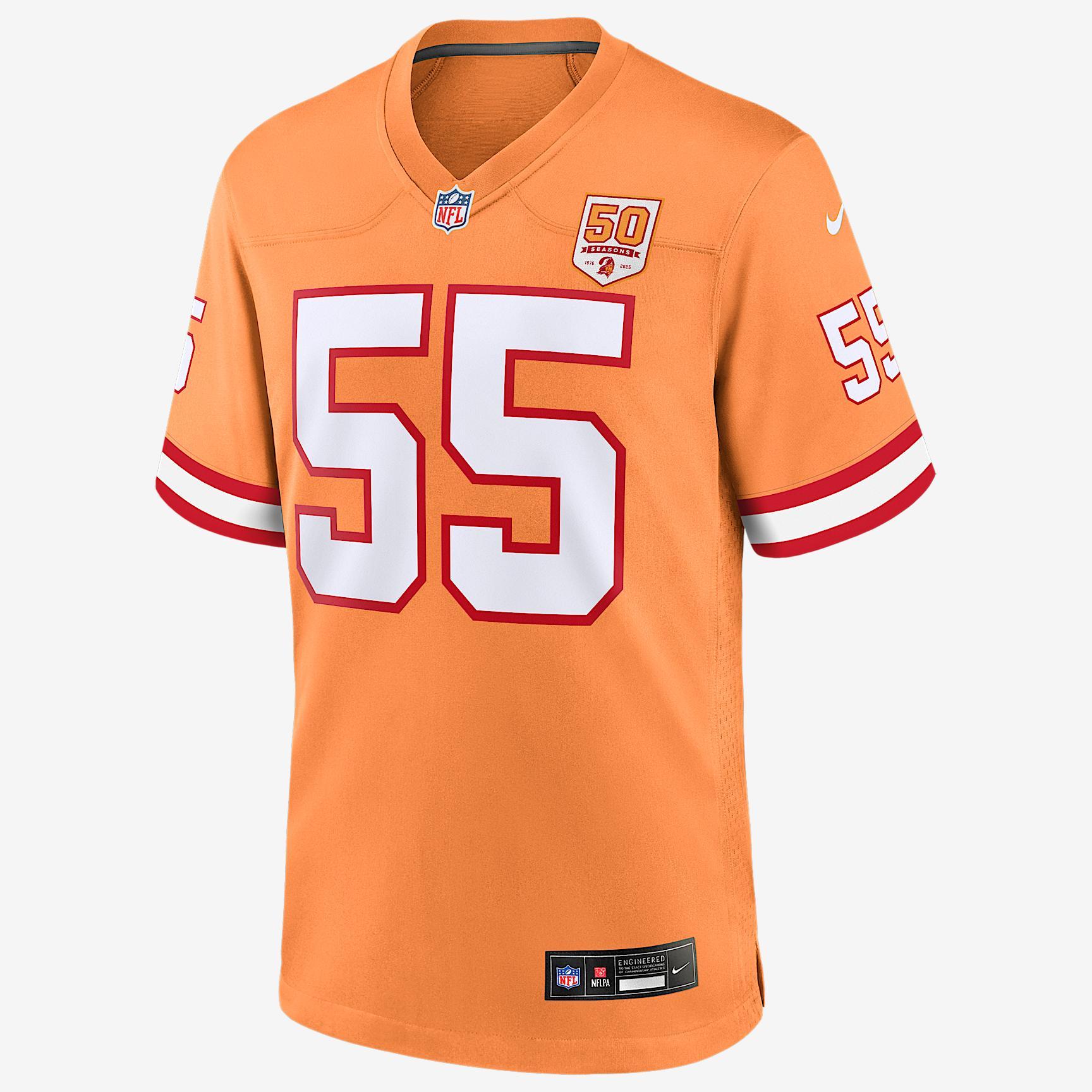 Derrick Brooks Tampa Bay Buccaneers 50th Anniversary Nike Men's NFL Game Jersey Product Image