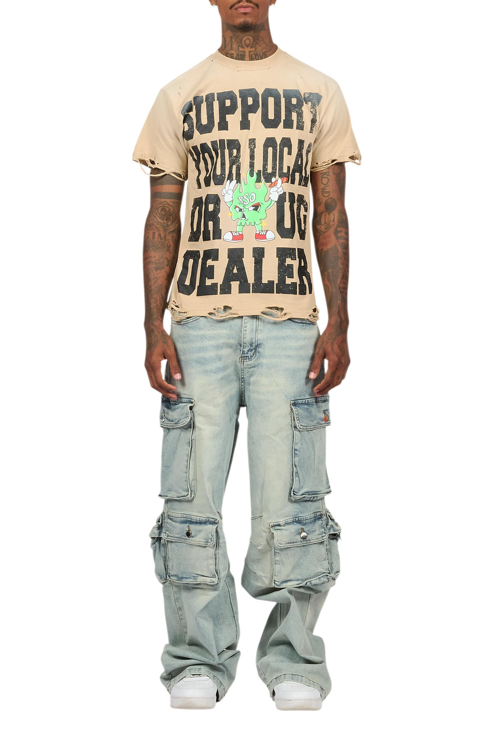 Tarl Beige/Blue T-Shirt/Baggy Fit Jean Bundle Male Product Image