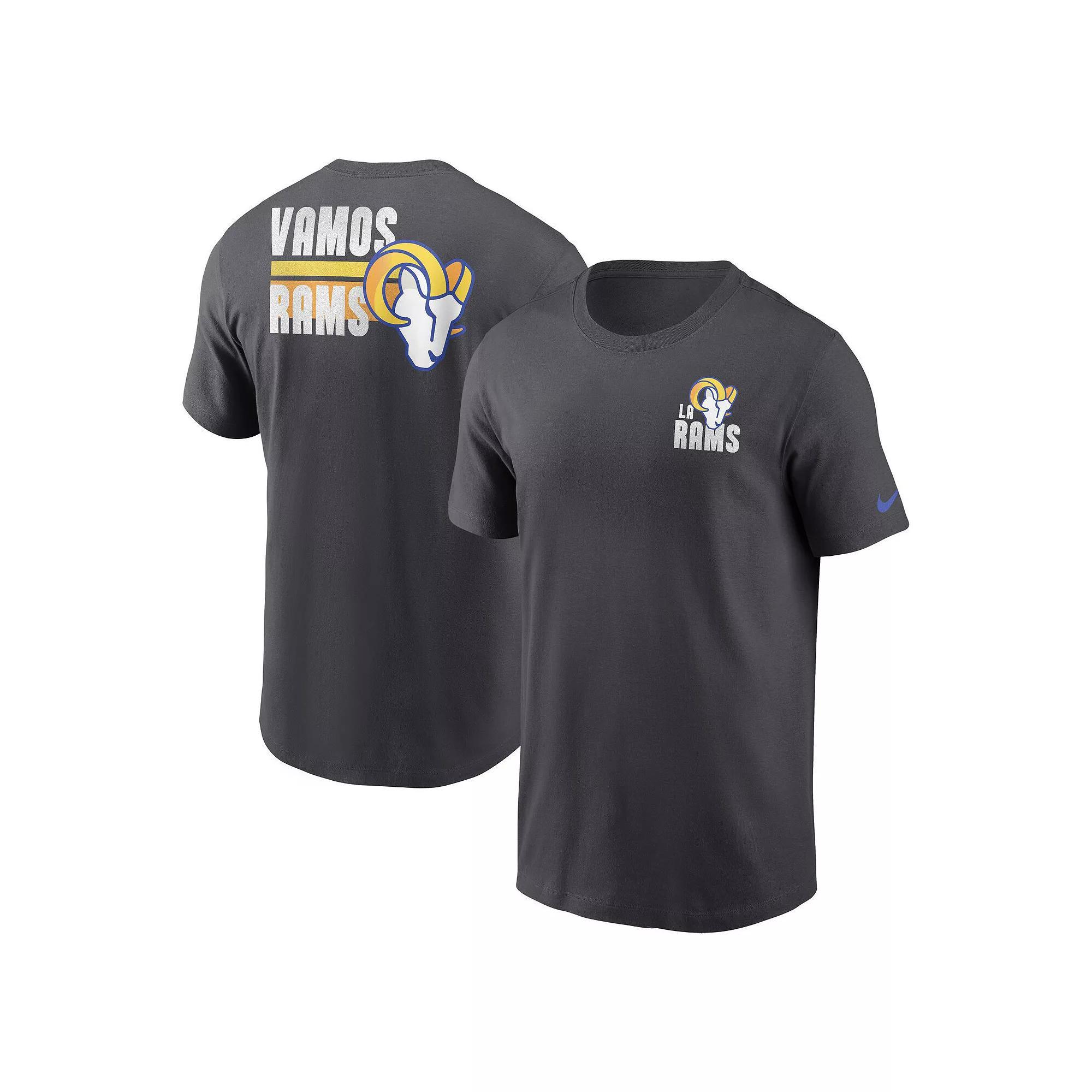Men's Nike Anthracite Los Angeles Rams Blitz Essential T-Shirt, Size: Medium, Grey Product Image