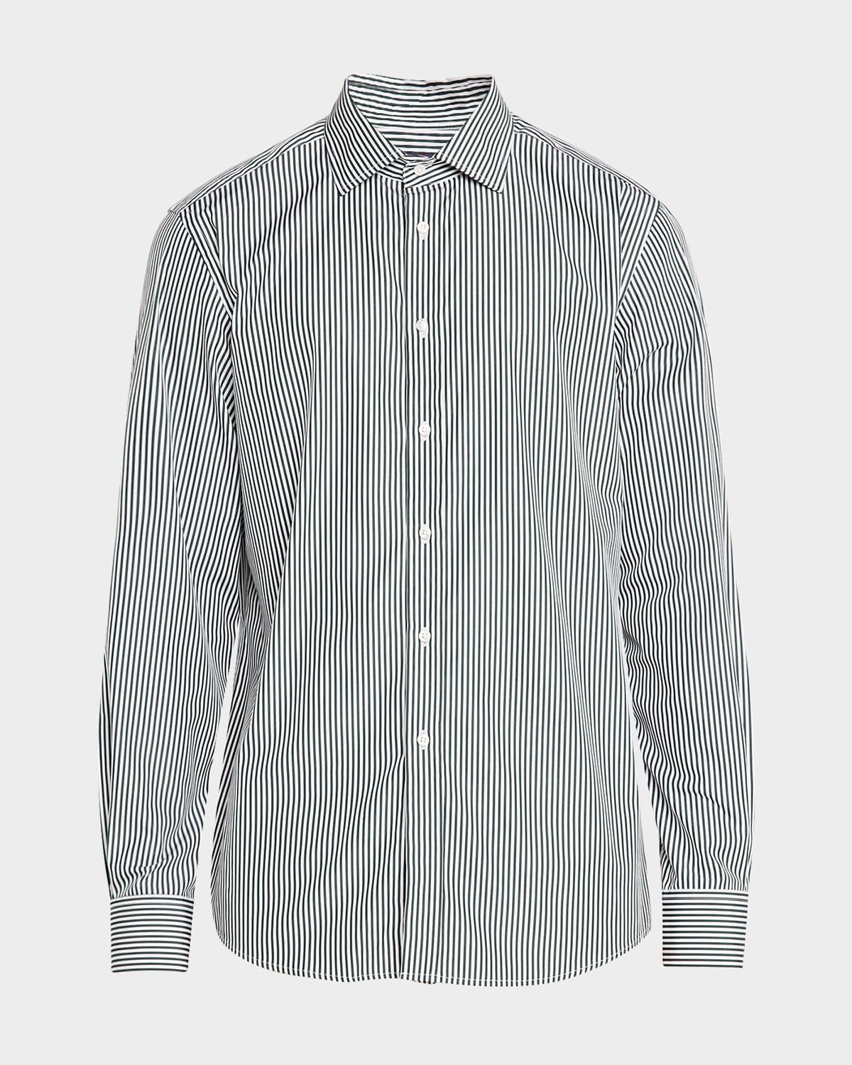 Mens Stripe Poplin Cotton Shirt Product Image