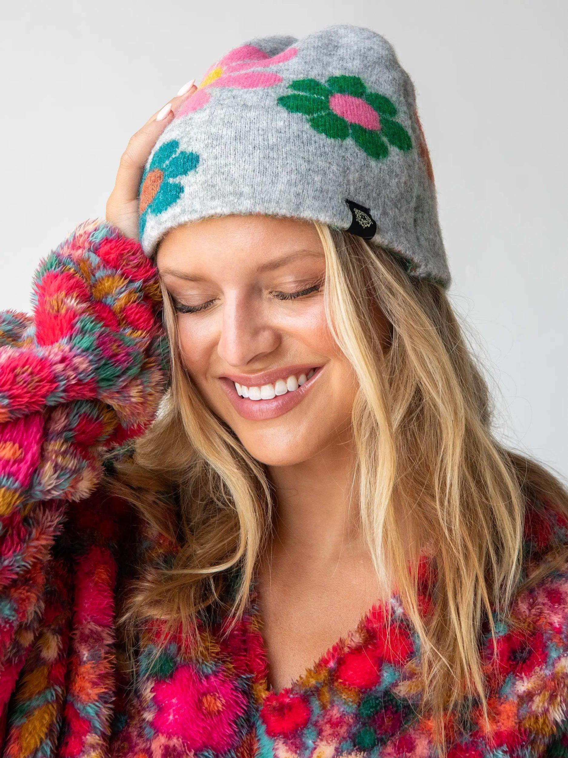 Intarsia Beanie - Silver Daisy Product Image
