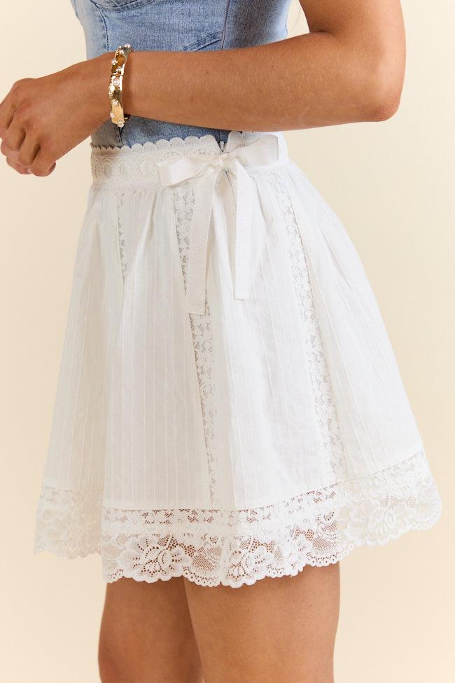 White Noise Ivory Woven Skort SALE Product Image