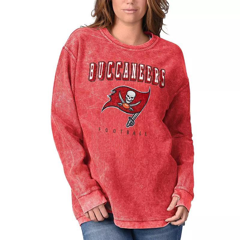 Women's G-III 4Her by Carl Banks Red Tampa Bay Buccaneers Comfy Cord Pullover Sweatshirt, Size: Medium Product Image