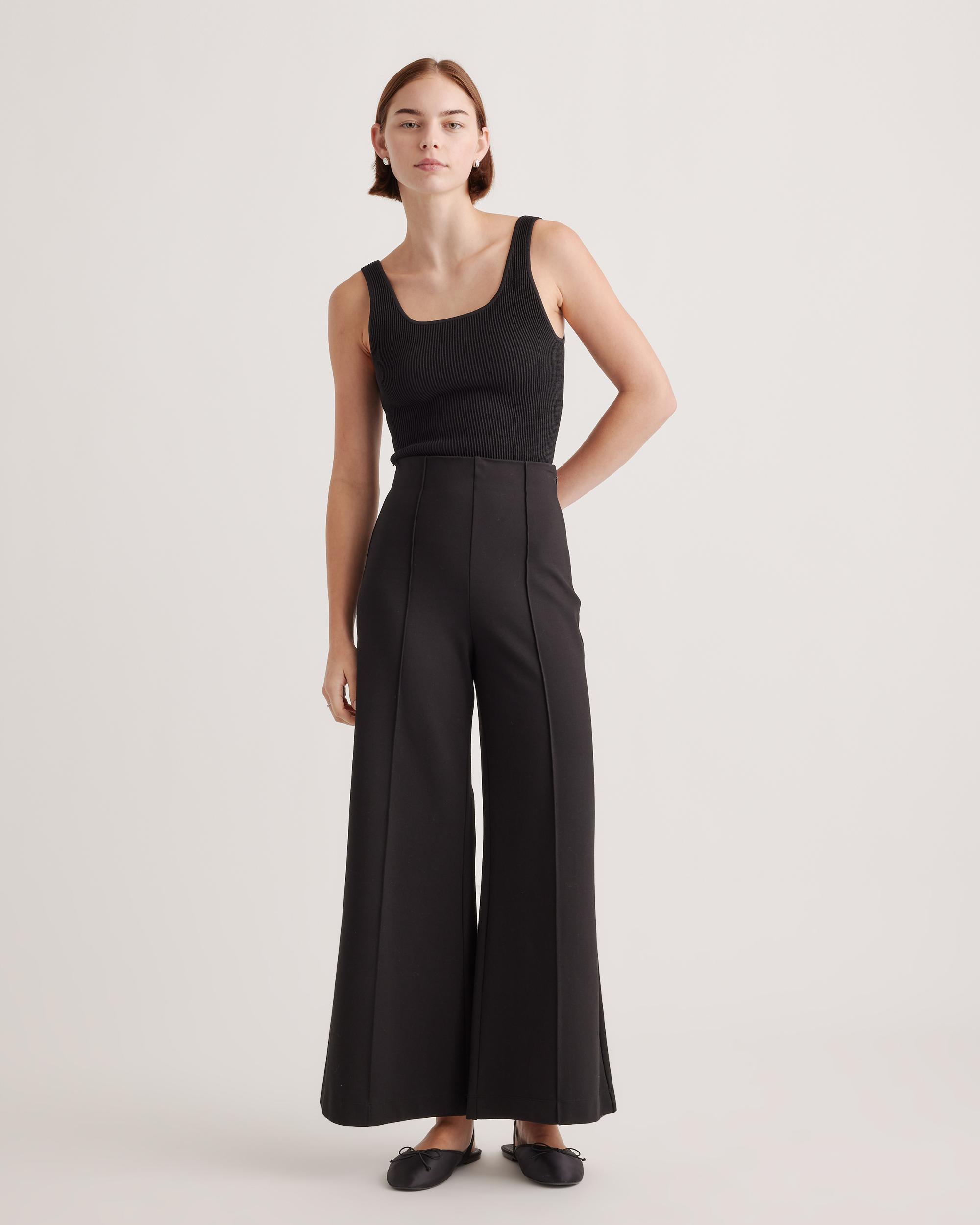 Quince | Women's Ultra-Stretch Ponte Super Wide Leg Ankle Pants Rayon Product Image