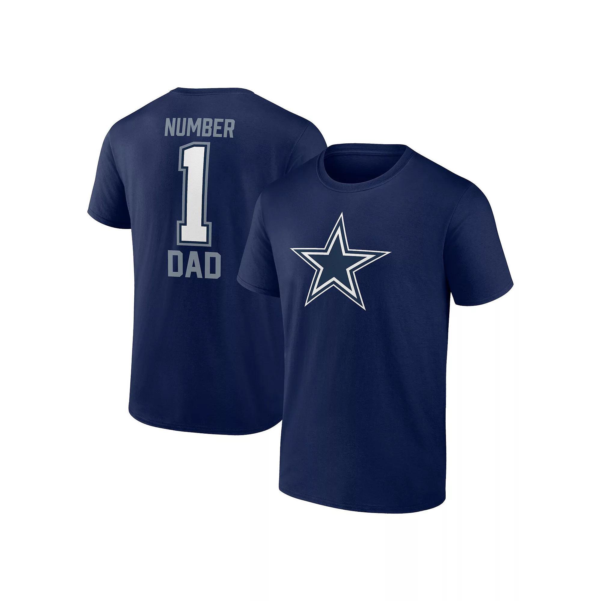 Men's Fanatics Branded Navy Dallas Cowboys Father's Day #1 Dad T-Shirt, Size: 4XL, Blue Product Image