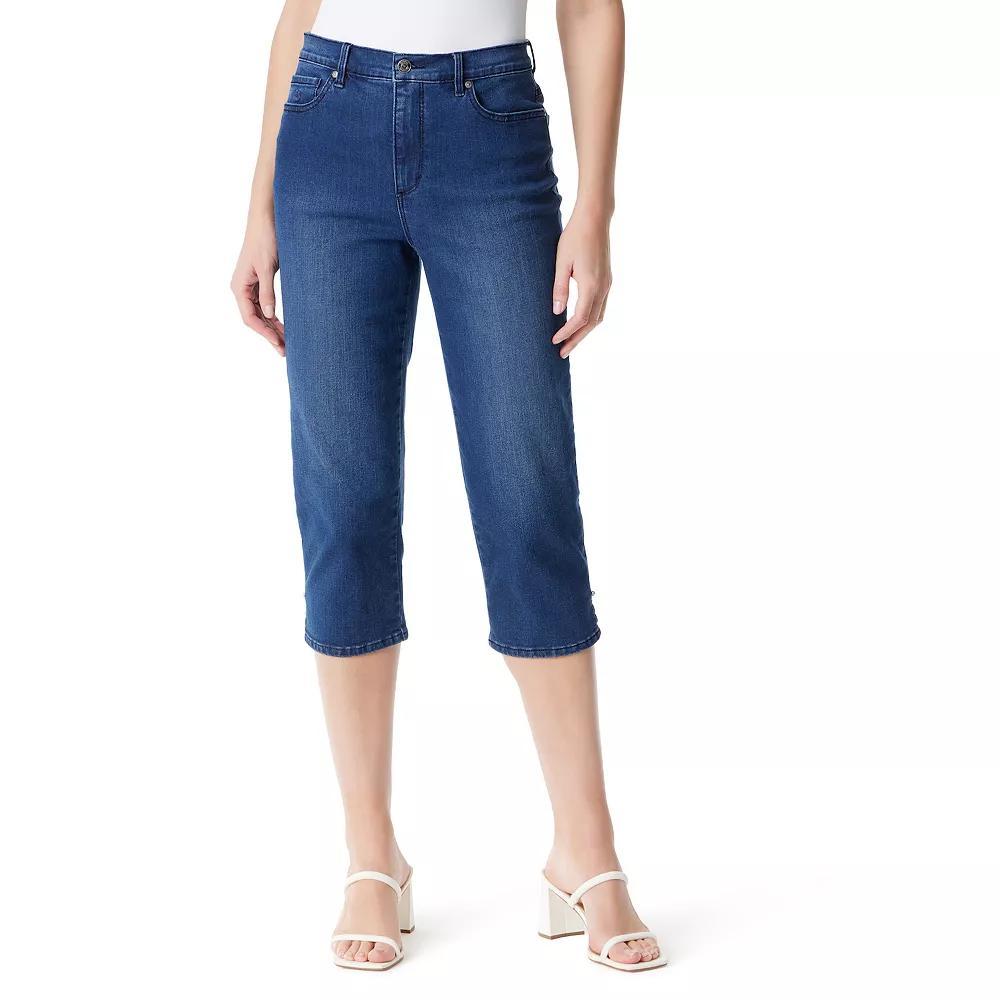 Petite Gloria Vanderbilt Amanda Stretch Straight-Fit Capri Pants, Womens Product Image