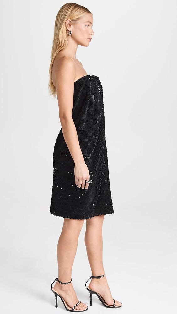 RECTO Velvet Sequin Draped Tube Top Dress | Shopbop Product Image