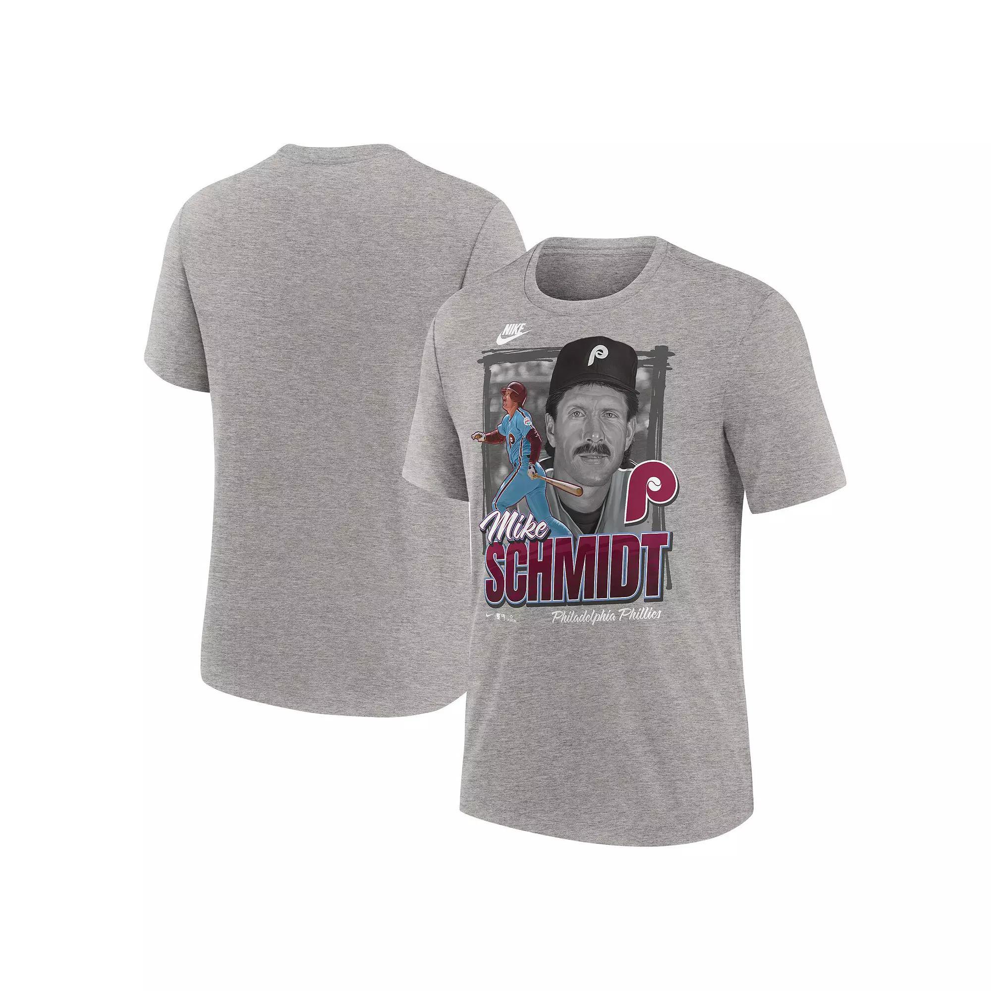 Mens Nike Mike Schmidt Heather Gray Philadelphia Phillies Cooperstown Collection Player Local T-Shirt Product Image