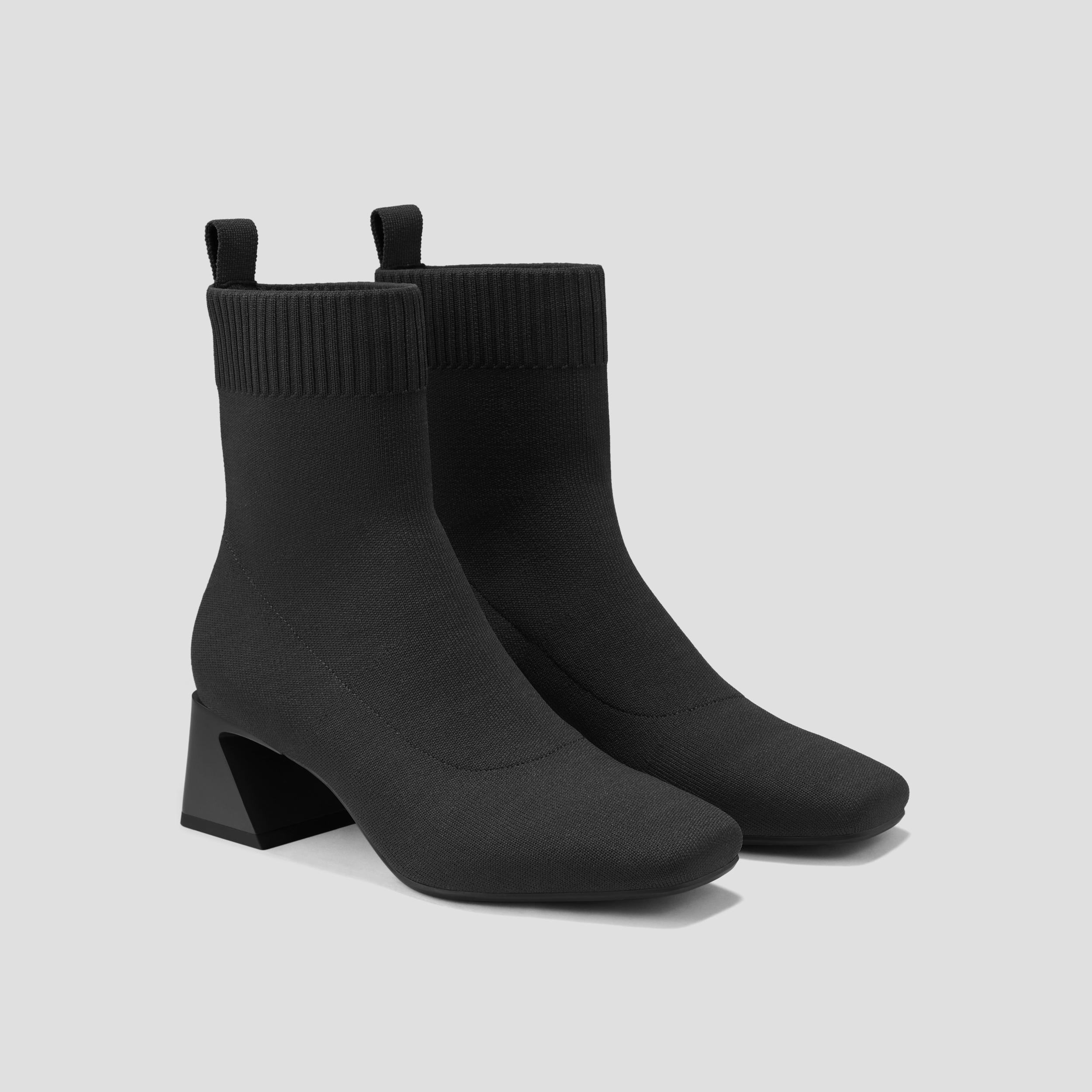 Square-Toe Water-Repellent Heeled Boots (Rafaella) Product Image