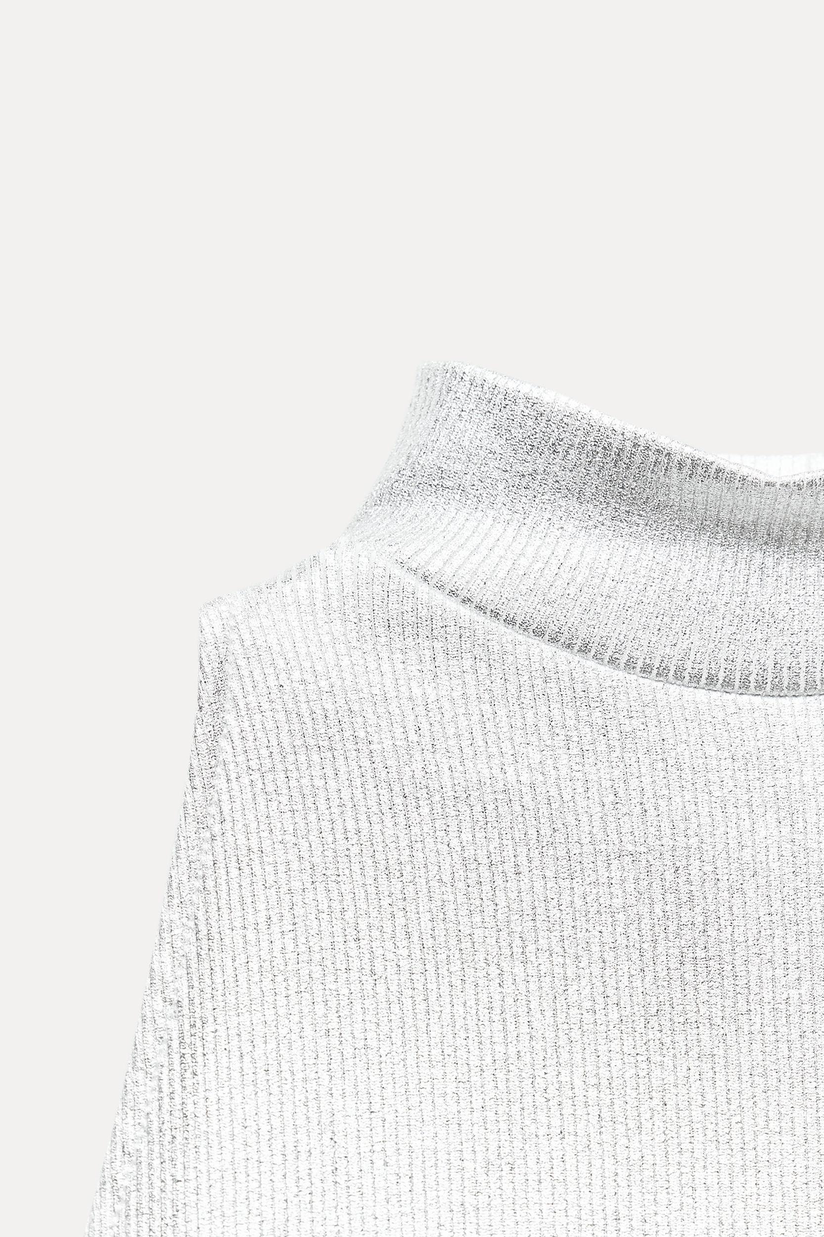 FOIL RIBBED HALTER TOP Product Image