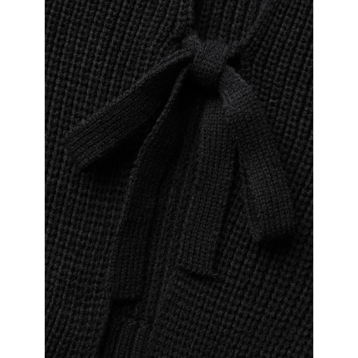 Plus Size Supersoft Essentials Solid Tie Knot Cardigan Black Women Casual Bodycon Long Sleeve Everyday Cardigans BloomChic 14-16/1X Product Image