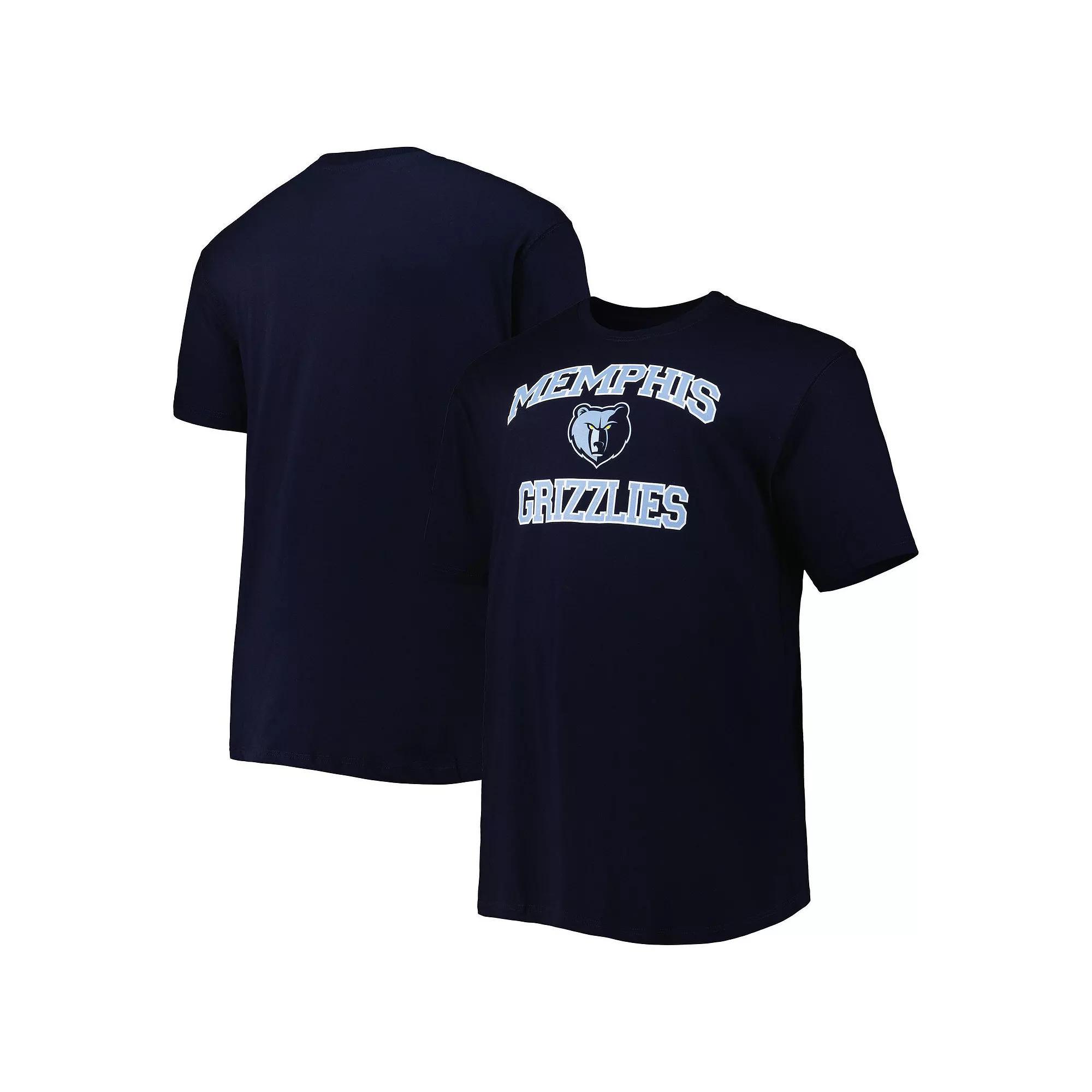 Men's Navy Memphis Grizzlies Big & Tall Heart & Soul T-Shirt, Size: 2XB, Grz Blue Product Image